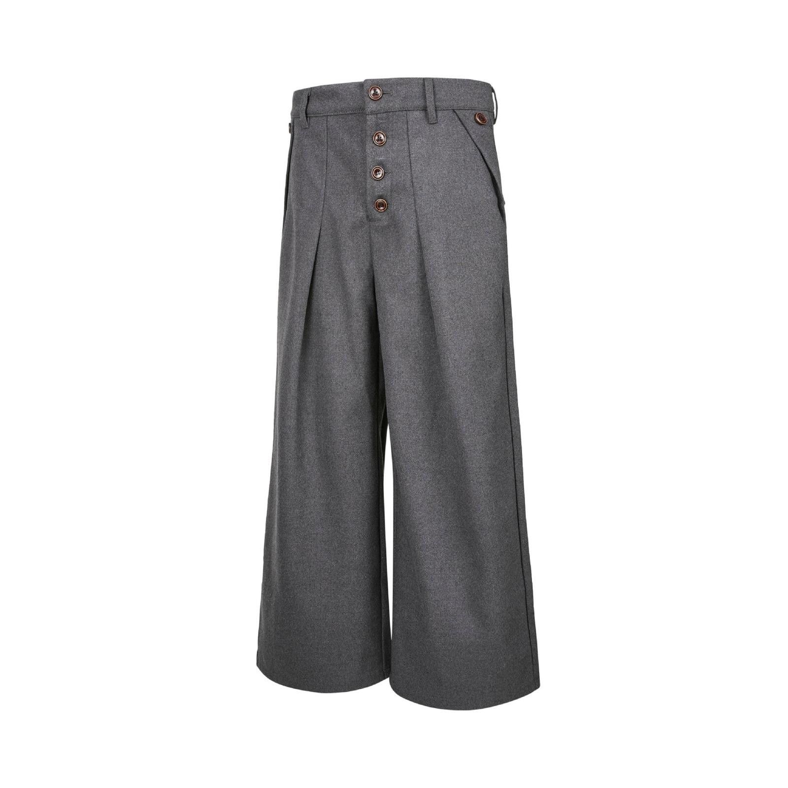 Vintage Gray Wide Leg High Waist Button Front Pants Size US 32 / EU 48 - 5 Thumbnail