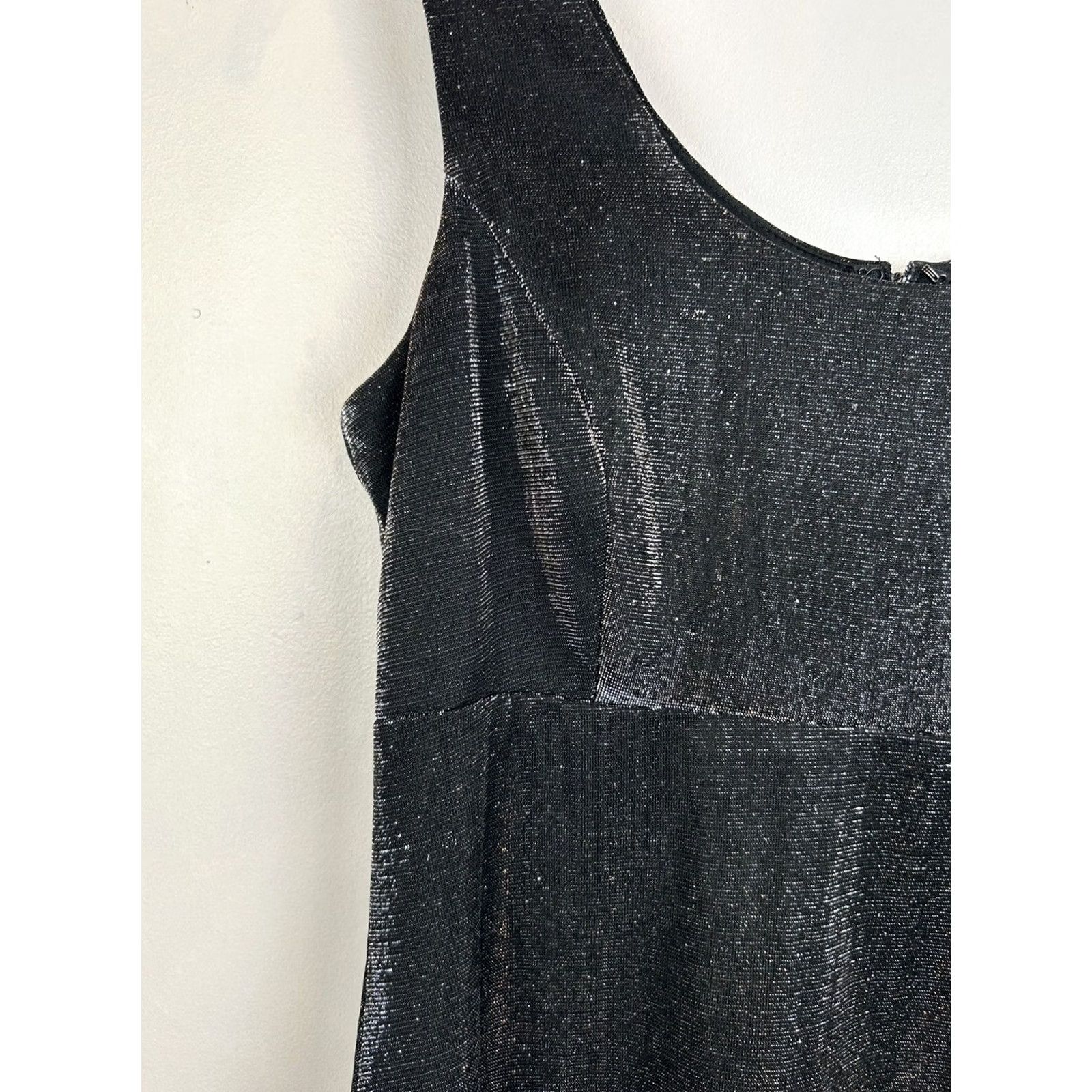 Vintage VINTAGE Late Edition ltd Party Dress Empire 8 Evening Cocktail Dress Silver Black Gray Ruffle United States 1980s Womens Size M / US 6-8 / IT 42-44 - 5 Thumbnail