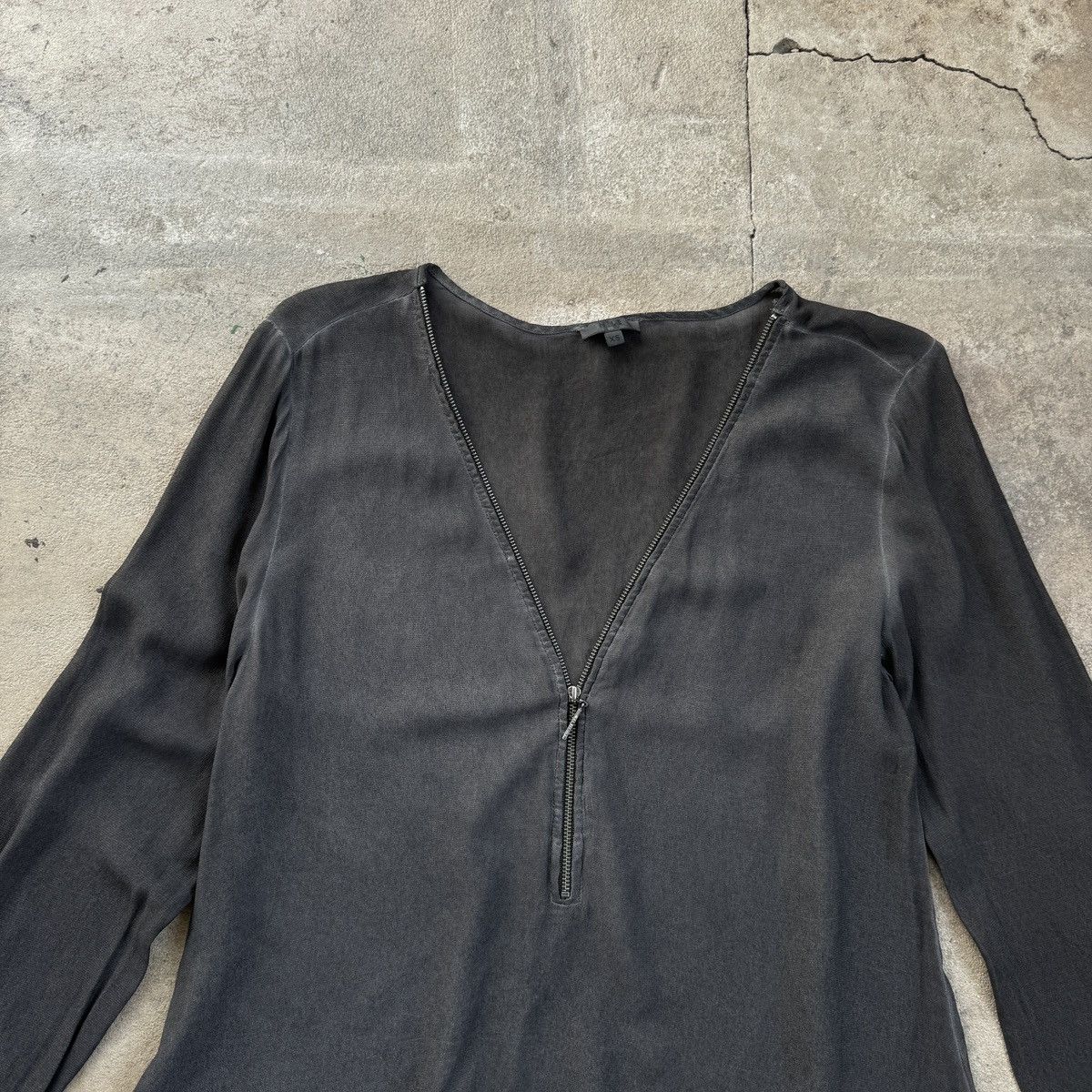 Vintage Nile Gray Silk Blouse Size XS / US 0-2 / IT 36-38 - 3 Thumbnail