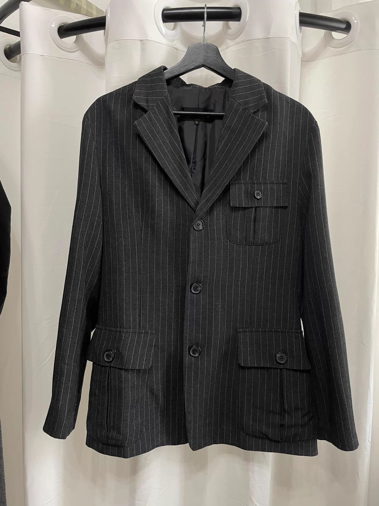 Comme des Garcons Black Striped Single-Breasted Blazer Size US M / EU 48-50 / 2 - 1 Thumbnail