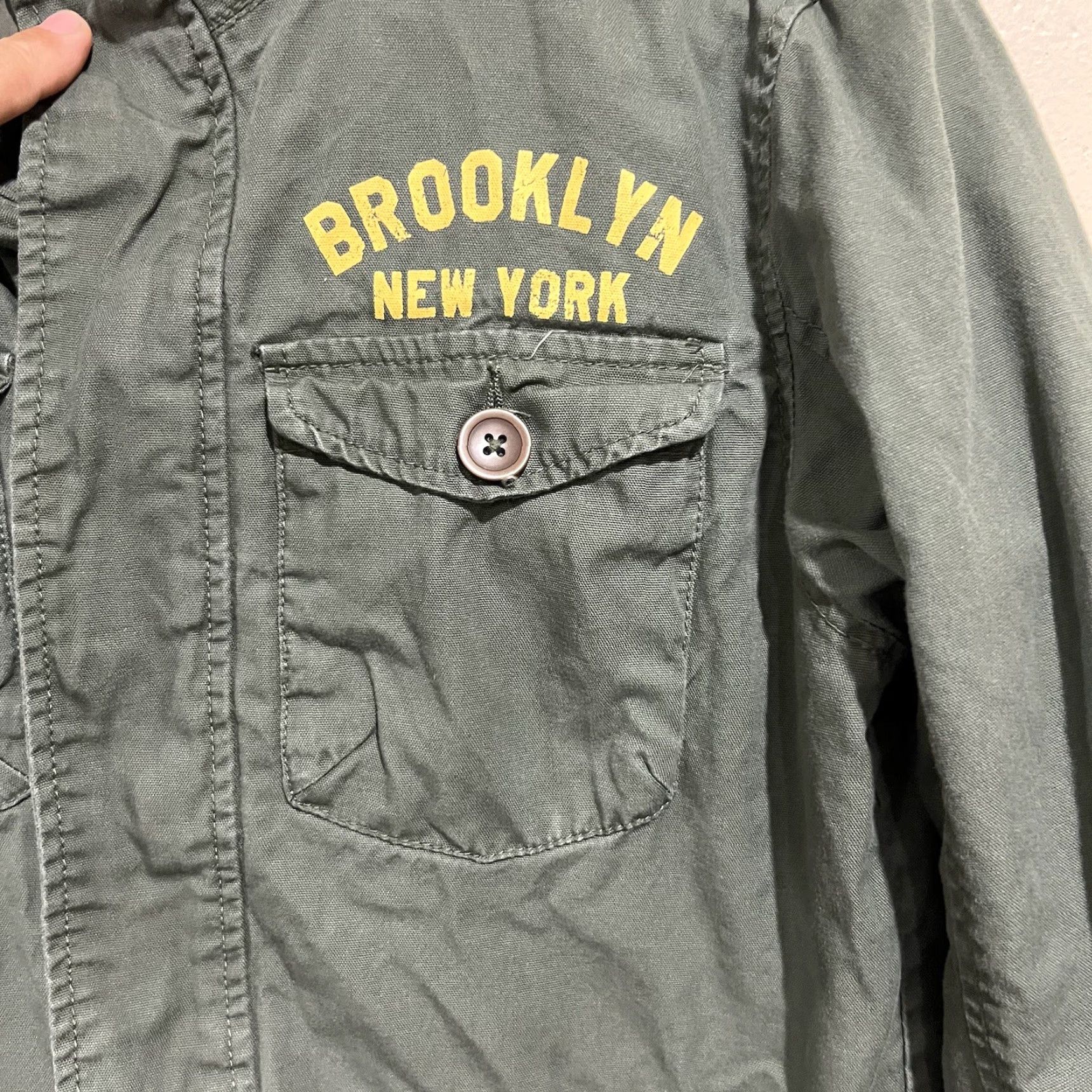 H&M VINTAGE HM Cargo Jacket Army Jacket Green Patch Jacket H&M Sz M Costume Funky Military Women Green Army Theme Military Jacket M Size M / US 6-8 / IT 42-44 - 2 Thumbnail