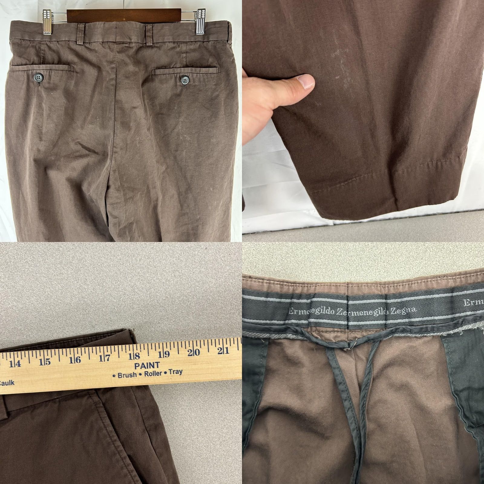 Ermenegildo Zegna Ermenegildo Zegna Pants Men 36x29 Cotton Chino Dress Slacks Brown Straight Leg Size US 38 / EU 54 - 9 Thumbnail