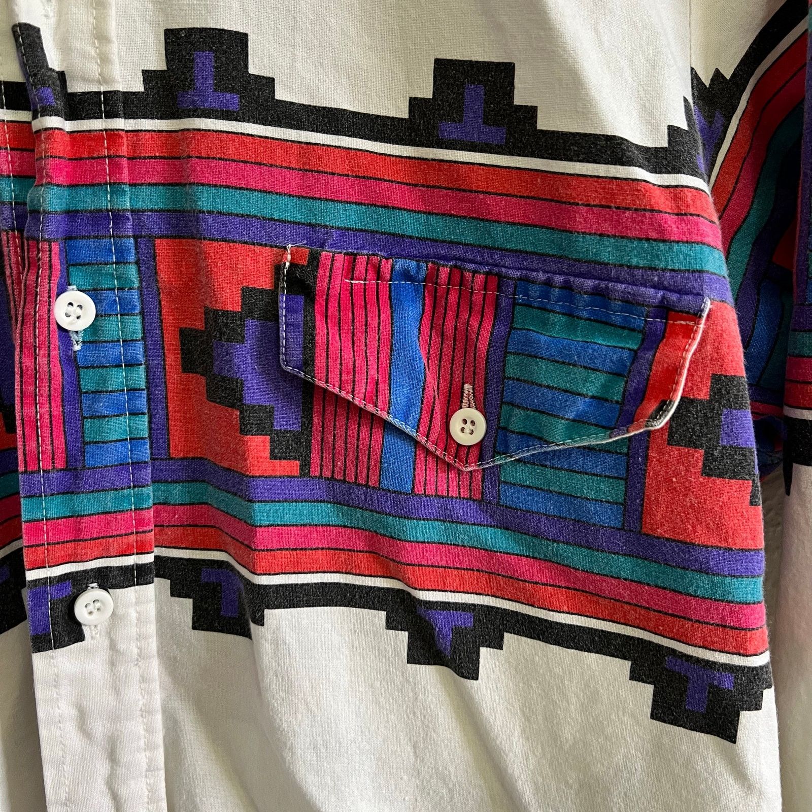 Vintage VTG Roper Western Shirt Mens M Aztec Cowboy Western 90s USA Size US M / EU 48-50 / 2 - 11 Thumbnail