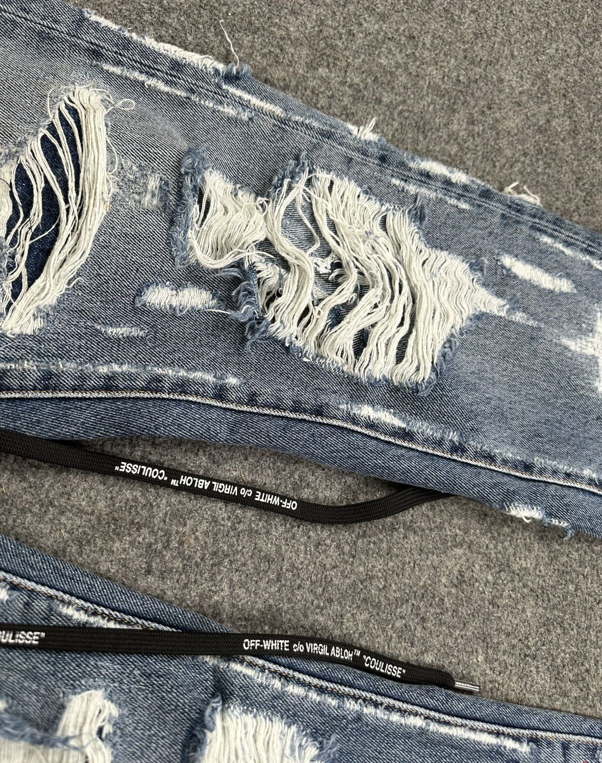 Off-White Off-White - Virgil Abloh AW18 Coulisse Slim Distressed Jeans Size US 32 / EU 48 - 7 Thumbnail