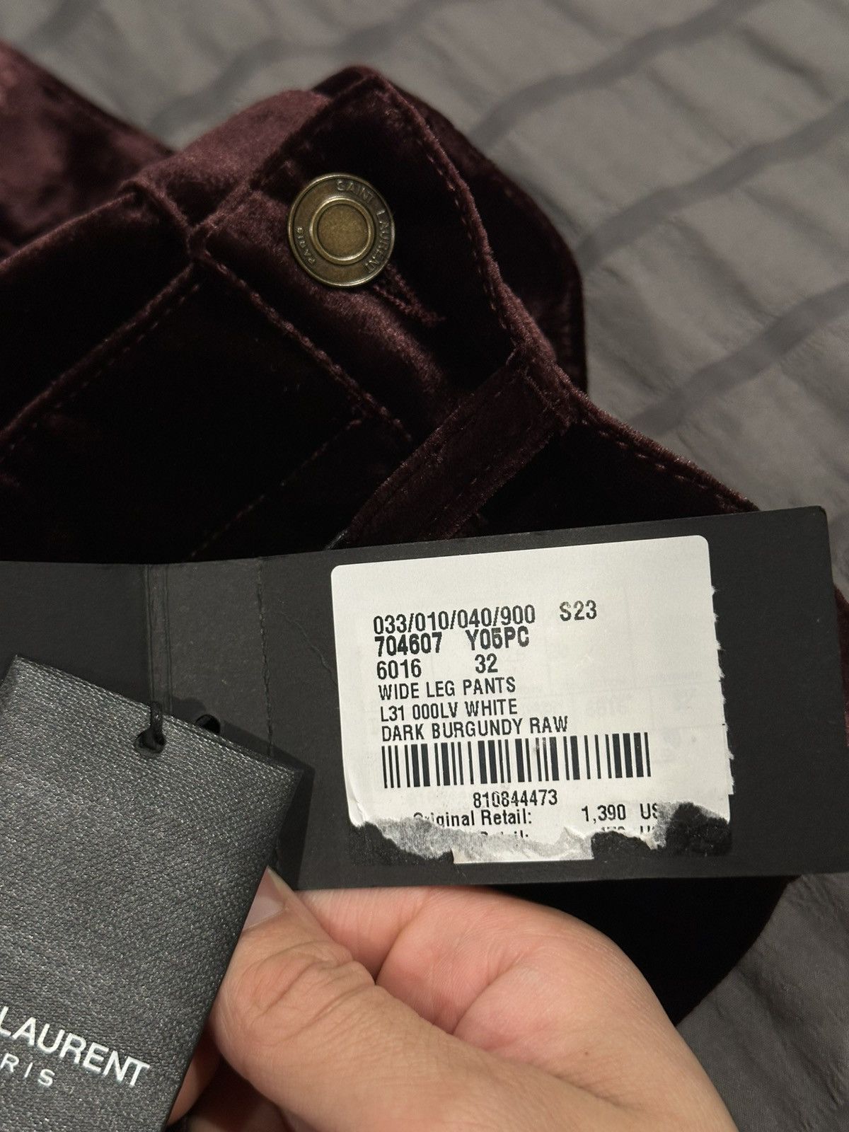 Saint Laurent Paris $1390 BNWT Velour Wide Legged Pants 32 Size US 32 / EU 48 - 5 Thumbnail