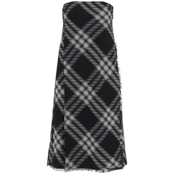 image of Burberry O1S22I1N0424 Pattern Midi Dress In White, Women's (Size Small)