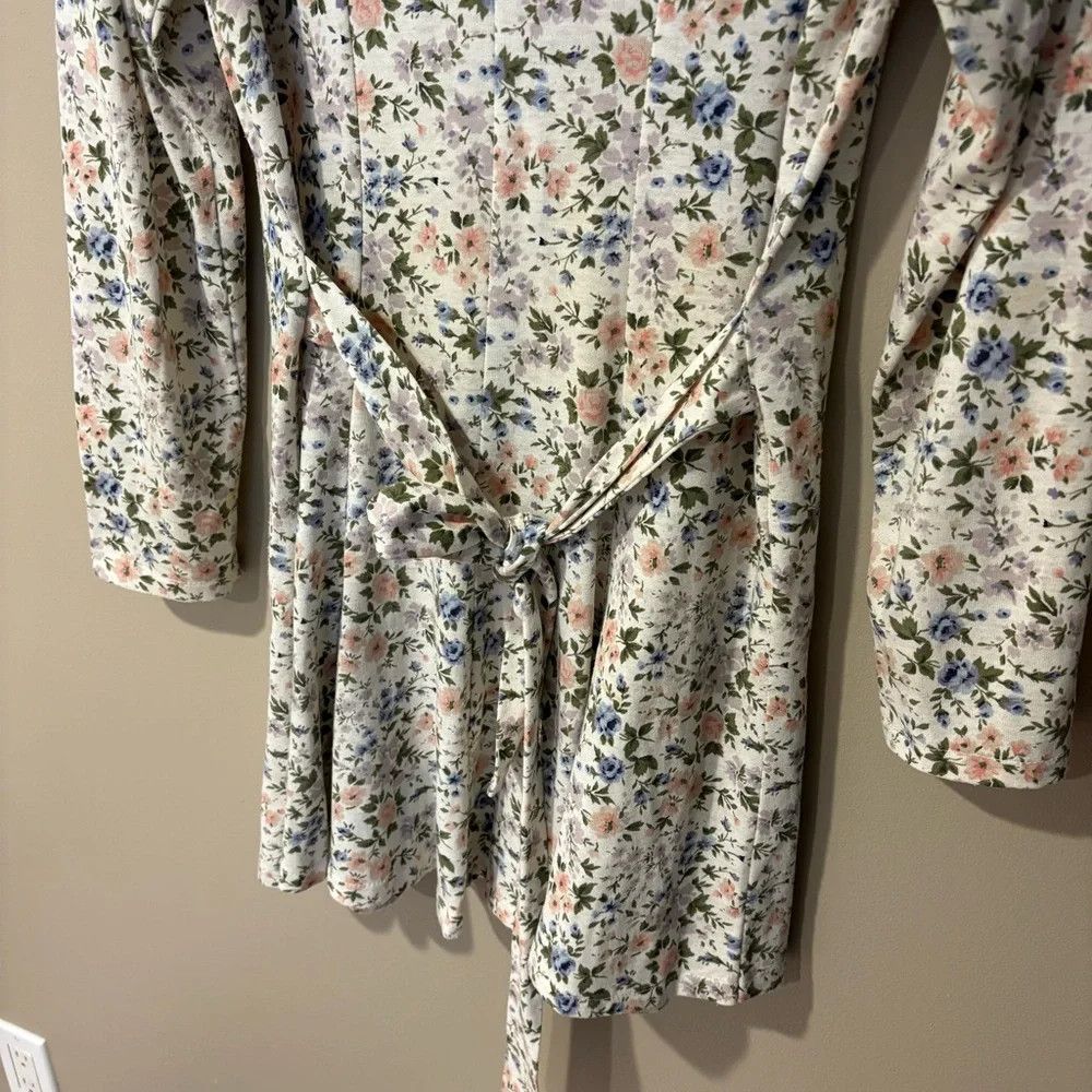 Vintage 90s cotton pearl button feminine tie waist skater dress Size M / US 6-8 / IT 42-44 - 6 Thumbnail