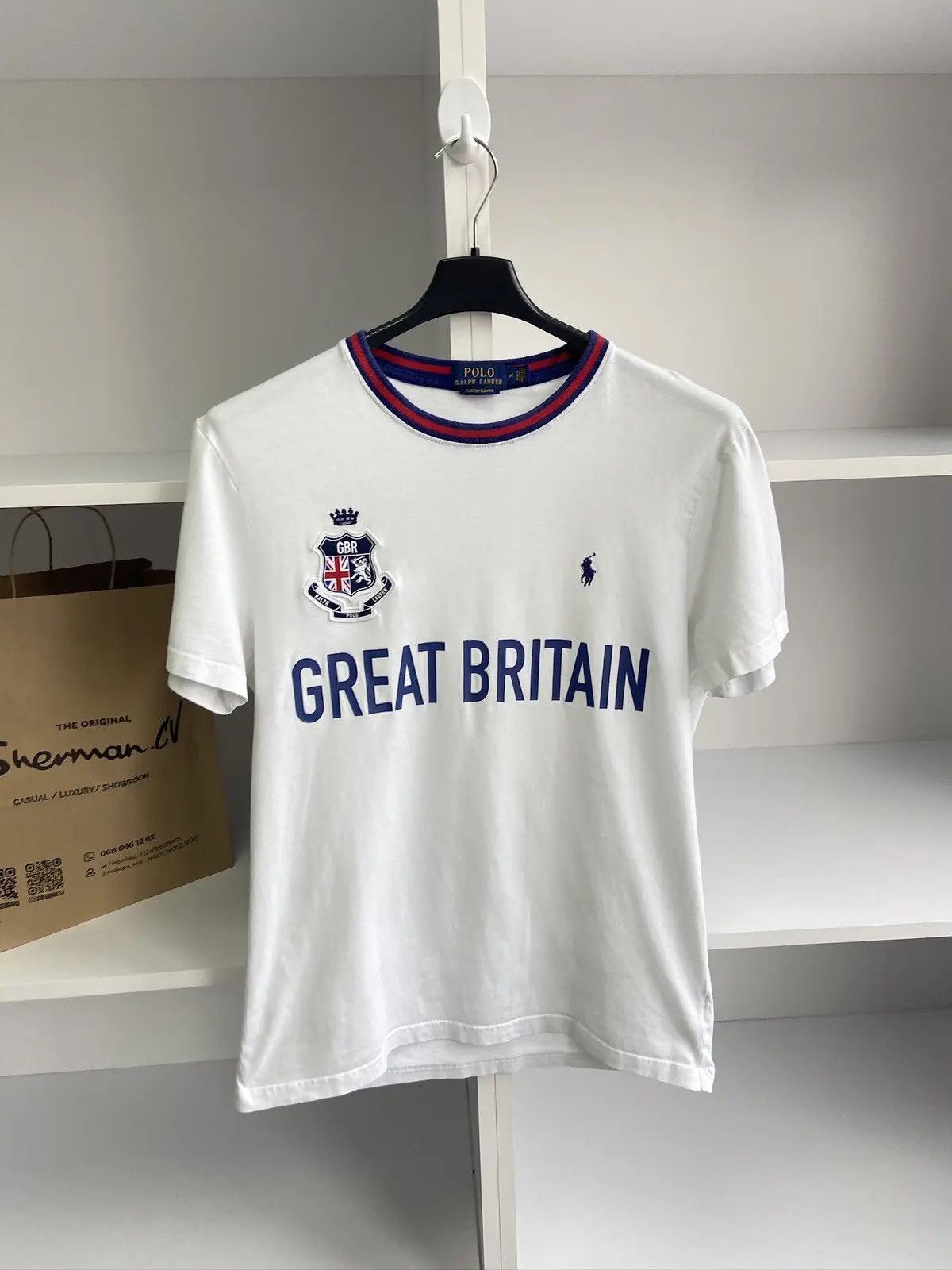 Polo Ralph Lauren × Vintage Polo Ralph Lauren Great Britain vintage t-shirt tee Size US M / EU 48-50 / 2 - 3 Thumbnail
