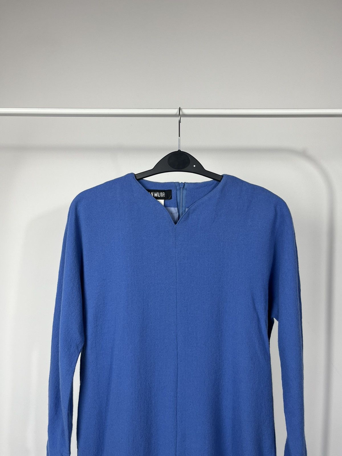 Other Vintage Jean Muir Blue Wool Long Sleeve Dress UK 12 US 10 Size M / US 6-8 / IT 42-44 - 2 Thumbnail