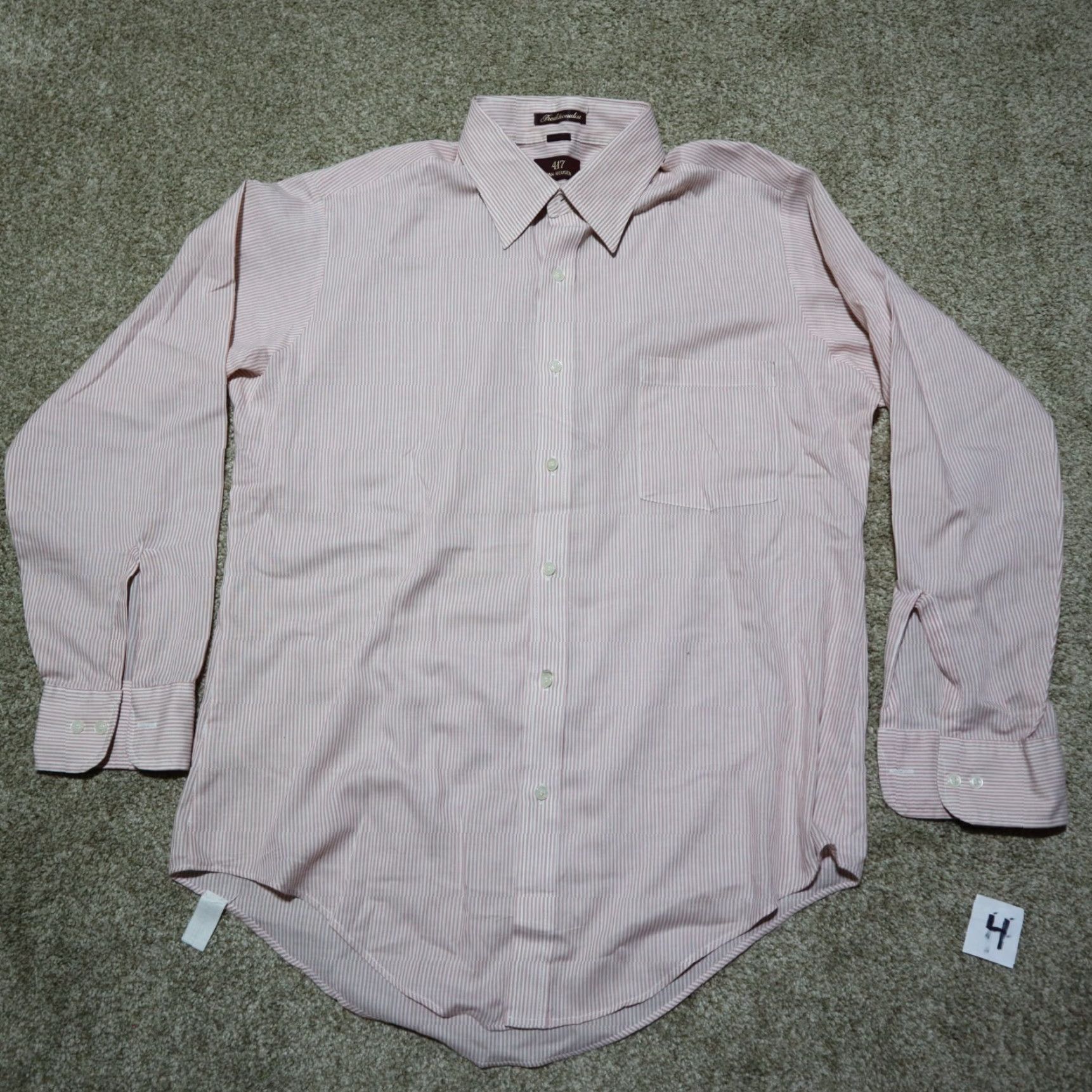 Van Heusen Vintage Van Heusen Dress Shirt Men 16 Red Striped Oxford Business Casual Regular Size 42R - 2 Thumbnail