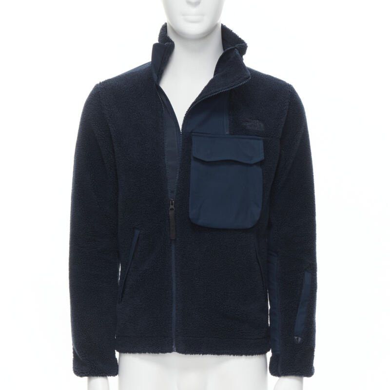 The North Face NORTH FACE navy blue fleece patch flap pocket asymmetric zip up jacket XS S Size US XS / EU 42 / 0 - 1 Thumbnail