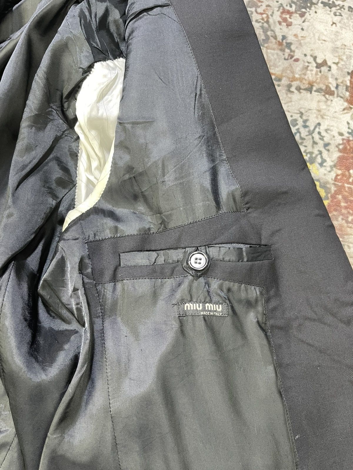 Miu Miu Miu Miu Single Breasted Black Blazers Size 48R - 17 Thumbnail