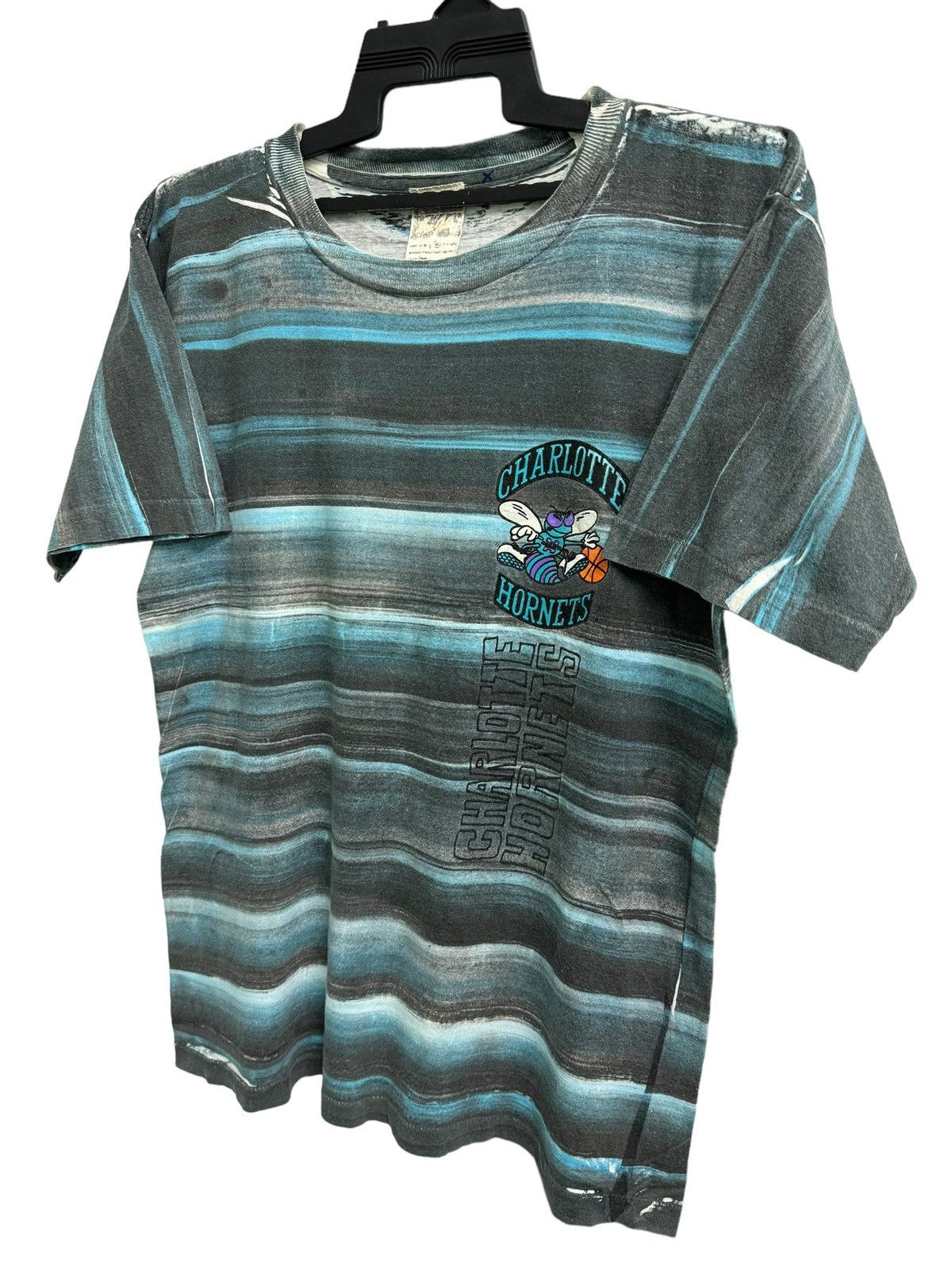 Marvel Comics × NBA × Vintage Vintage 90s Charlotte Hornets NBA Stripes Tye Dye Size US M / EU 48-50 / 2 - 1 Thumbnail