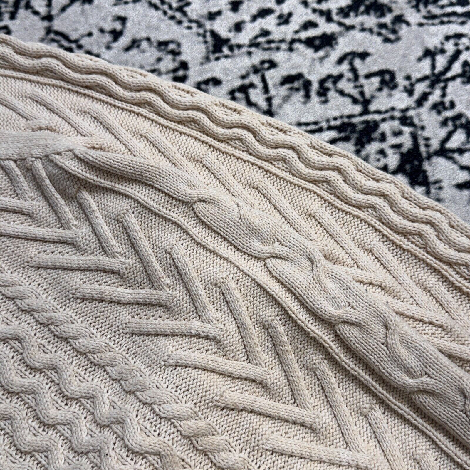 Vintage Vintage Unisex Cream White Cotton Sweater Size S Cableknit Size US S / EU 44-46 / 1 - 8 Thumbnail