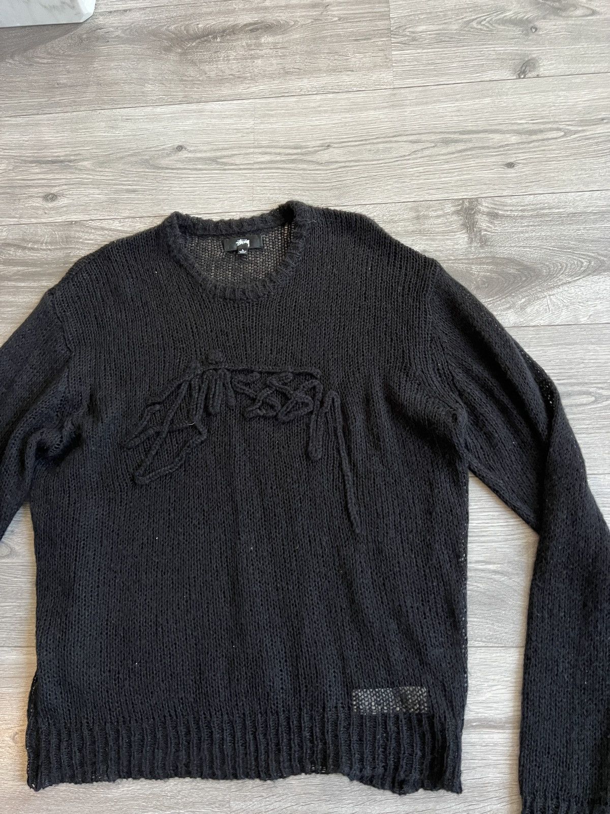 Stussy Stussy loose knit mohair logo sweater | Grailed