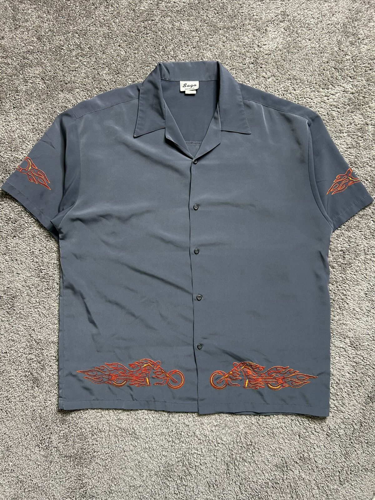 Other Vintage 70s/80s Saga Motorcycle Flames Short Sleeve USA Size US XL / EU 56 / 4 - 1 Thumbnail