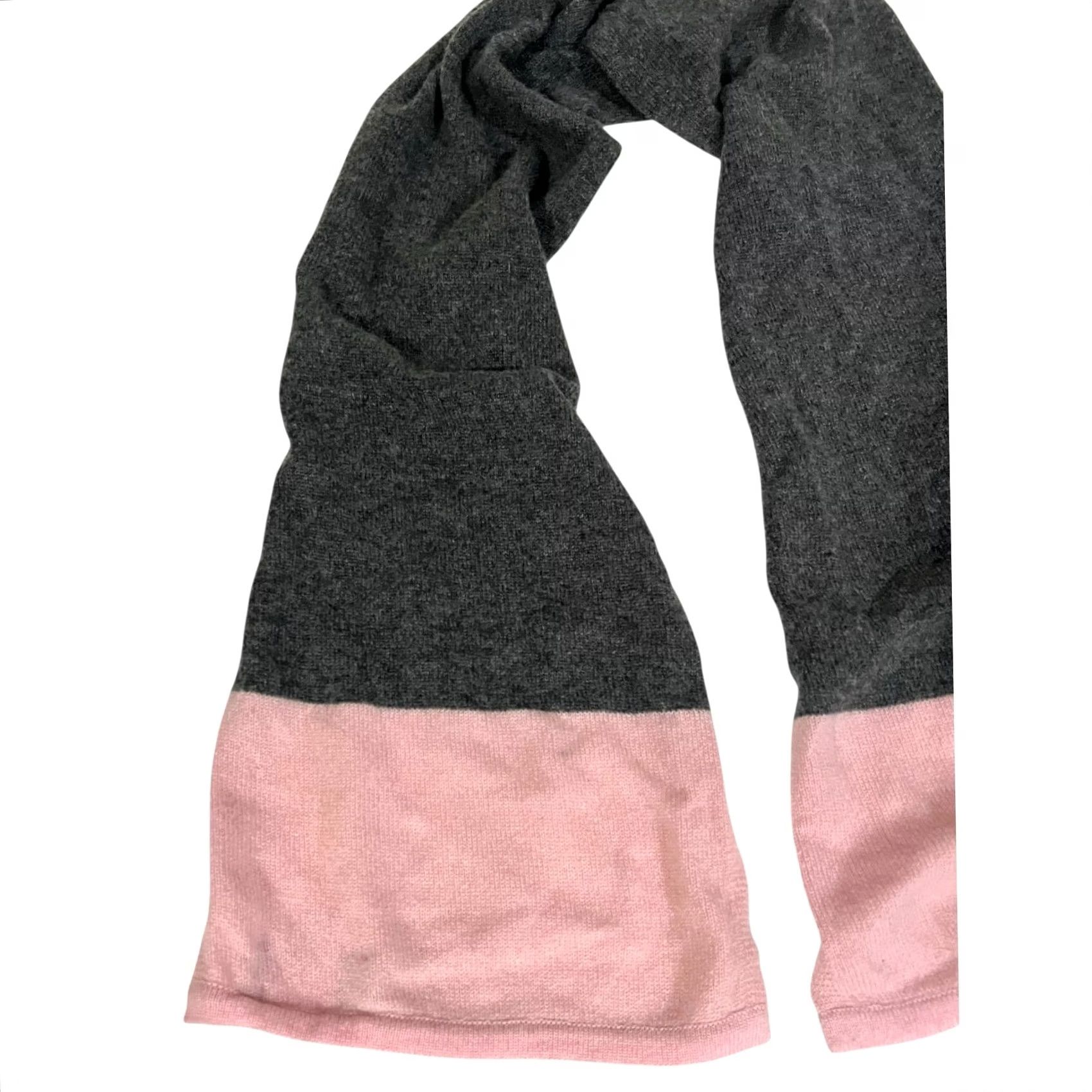 Parker Samuel Parker Clothier Scarf Gray Pink Cashmere 50x9 Made in Scotland Womens Rectangle Colorblock Preppy Classic UK Winter Fall Spring Size ONE SIZE - 4 Thumbnail
