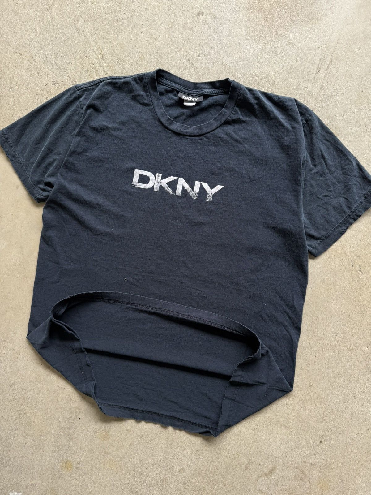 DKNY Y2K Vintage DNKY Black Faded New York Logo Print Shirt Size US M / EU 48-50 / 2 - 2 Thumbnail