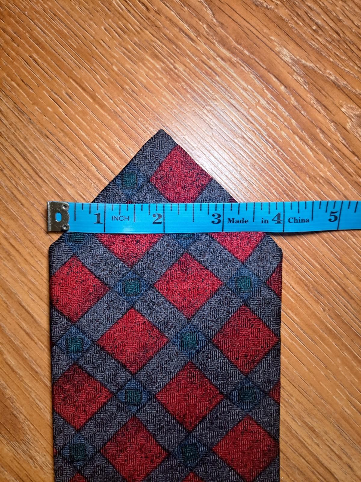 Pierre Balmain Pierre Balmain Couture Silk Tie Red Geometric Wide Size ONE SIZE - 6 Thumbnail