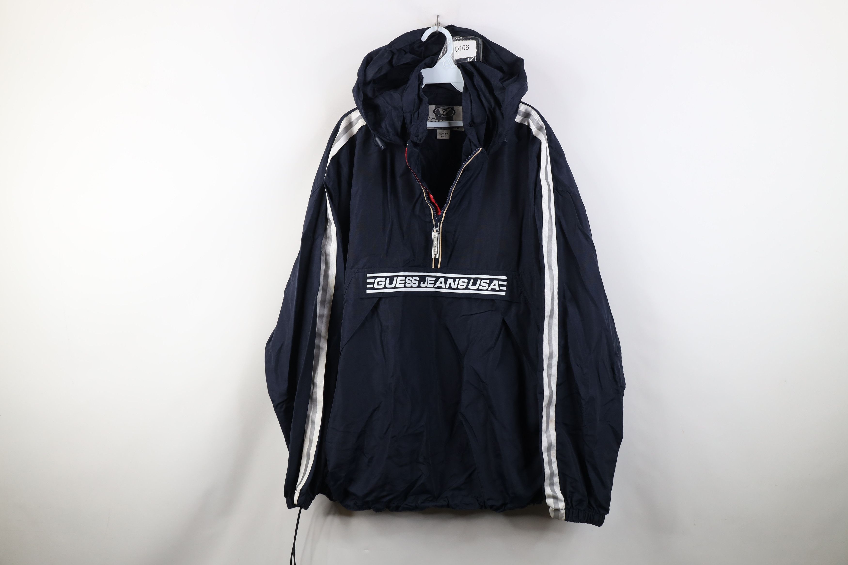 Guess Vintage 90s Guess Hooded Anorak Windbreaker Jacket Size US XL / EU 56 / 4 - 1 Thumbnail