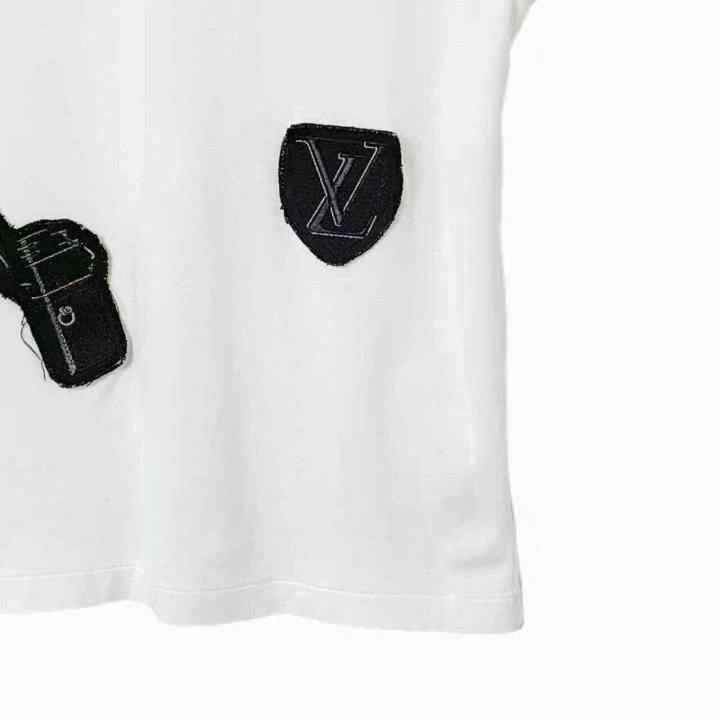 Louis Vuitton Louis Vuitton White Embroidered Cotton T-Shirt Size US M / EU 48-50 / 2 - 5 Thumbnail
