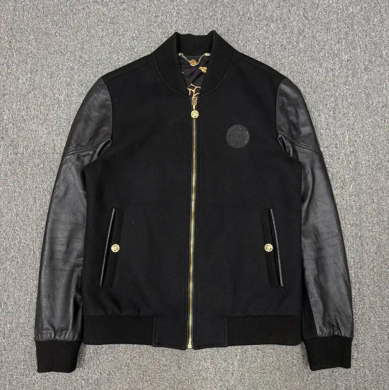 Versace Versace Black Leather Bomber Jacket for Men 0089 Size US L / EU 52-54 / 3 - 1 Thumbnail