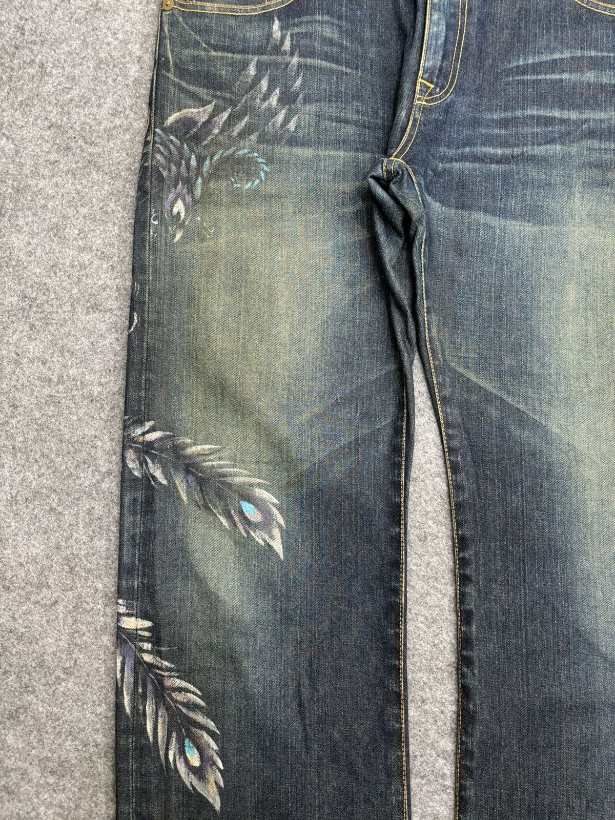 Designer 💥Artisanal💥NaMiNoRiTaTsujin Japanese Designer Denim F554 Size US 37 - 9 Thumbnail