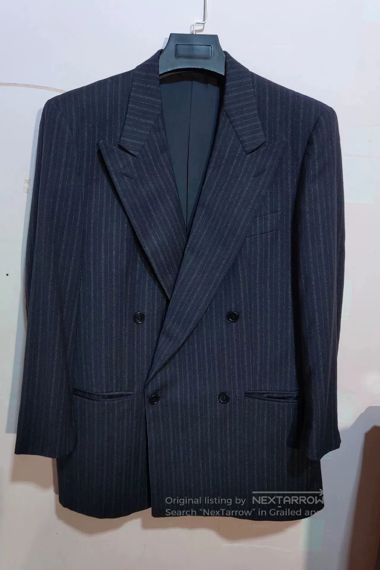 Oscar de la Renta Navy Wool Suit.