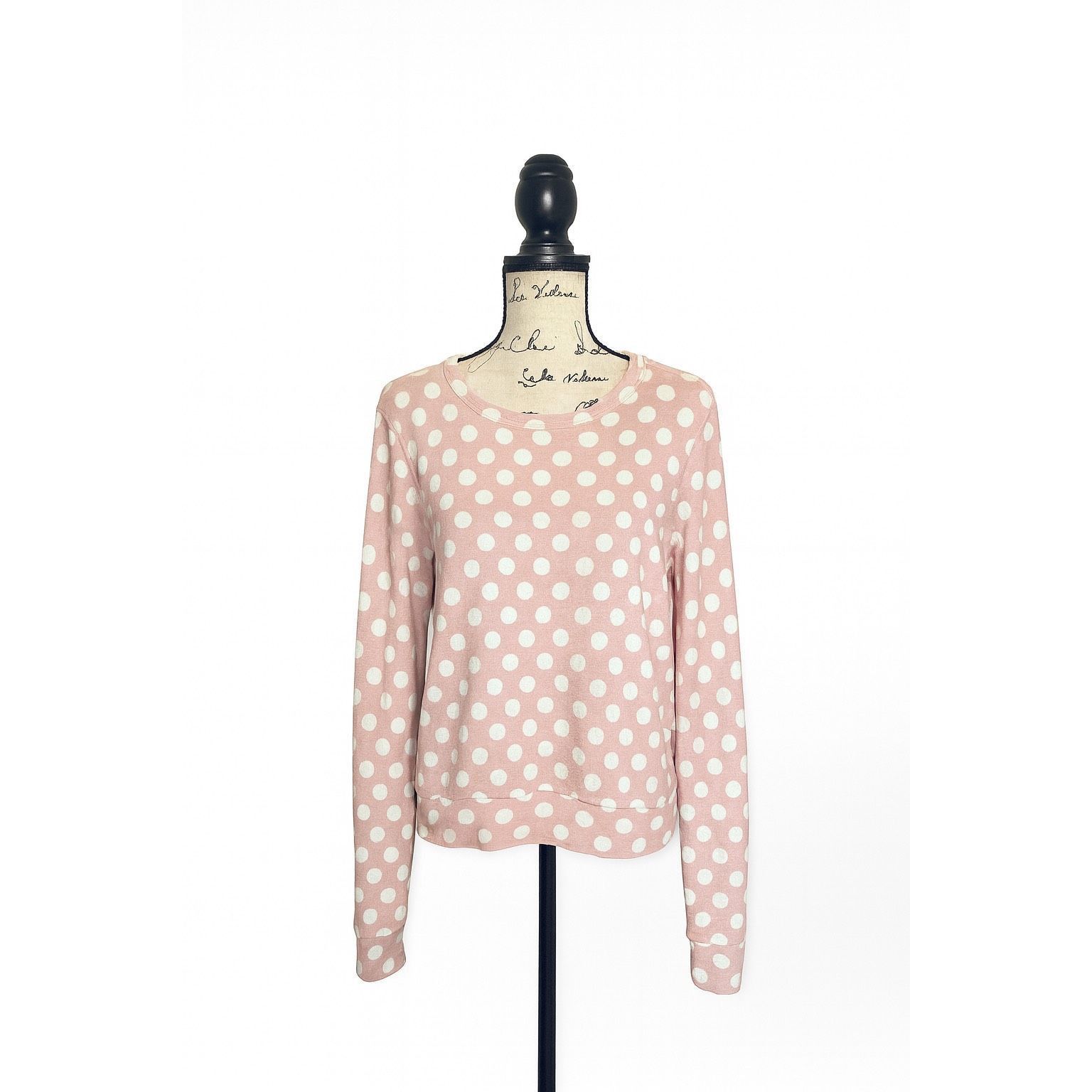 Wildfox Wildfox Pink White Polka Dot Pullover Sweatshirt Women’s Siz Size XS / US 0-2 / IT 36-38 - 1 Thumbnail