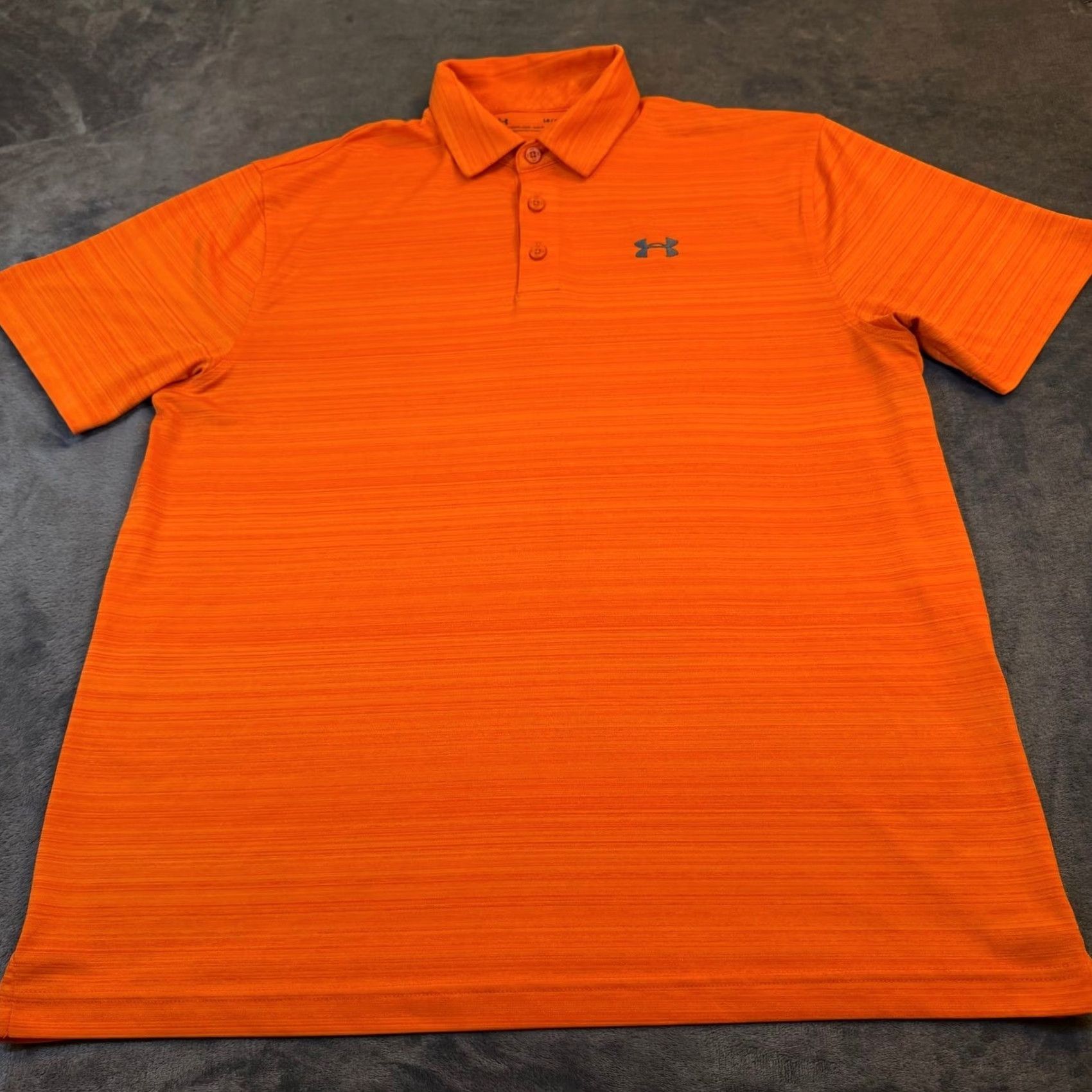 Under Armour Under Armour HeatGear Polo Shirt Mens L Orange Loose Fit Striped Golf Polo Shirt Size US L / EU 52-54 / 3 - 3 Thumbnail