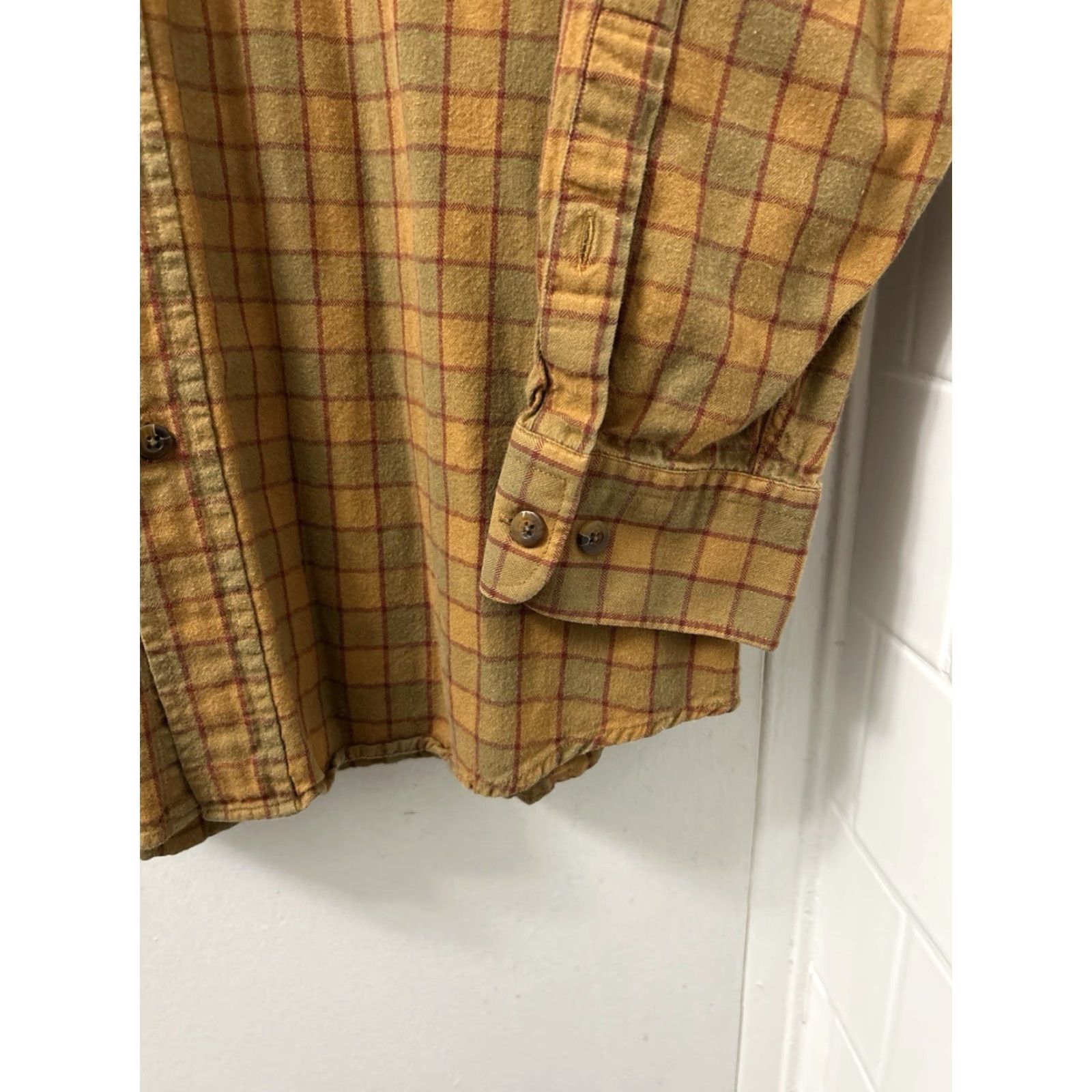 Orvis Orvis Shirt Mens XL Yellow Brown Plaid Wool Cotton Flannel Button Down L/S Size US XL / EU 56 / 4 - 6 Thumbnail