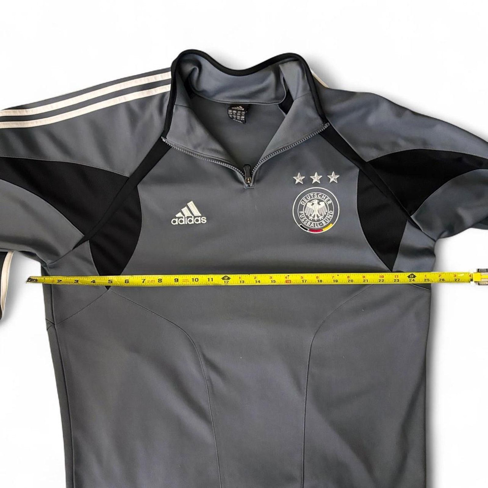 Adidas Adidas germany 2000s grey drill quarter zip jacket XL mens Size US XL / EU 56 / 4 - 5 Thumbnail