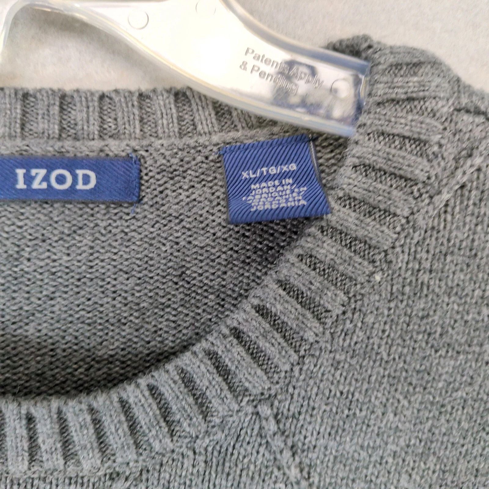 Izod Izod Gray Pullover Argyle Knit Sweater Men's XL Cotton Logo Size US XL / EU 56 / 4 - 10 Thumbnail