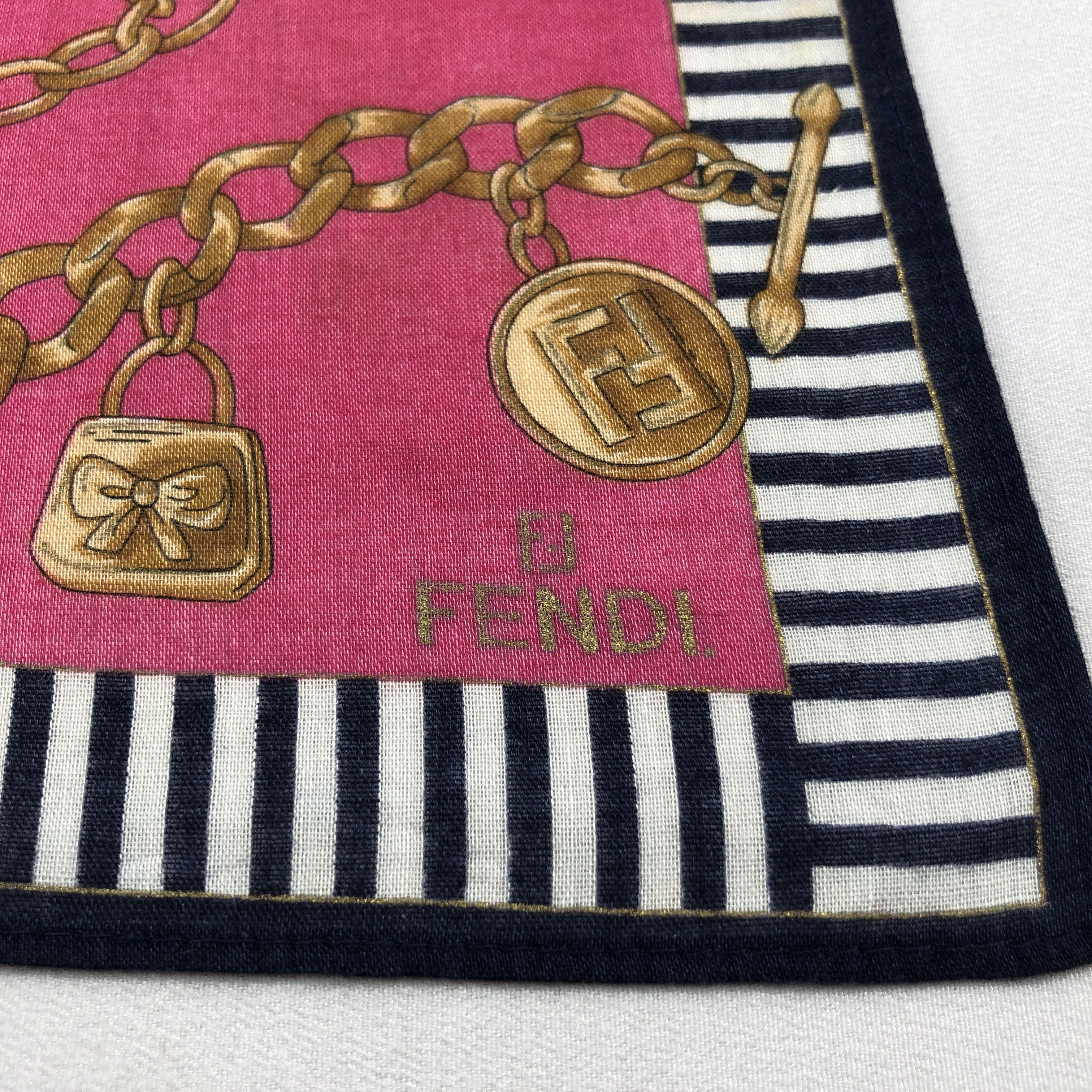 Japanese Brand Fendi Monogram FF Handkerchief Neckerchief Bandana H3044 Size ONE SIZE - 3 Thumbnail