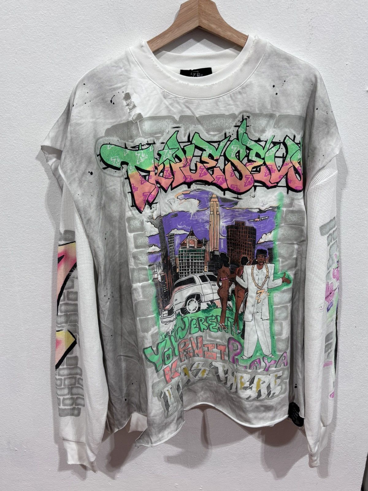 TRIPLE SEVENS Triple Sevens Player L/S White Tee Size US XXL / EU 58 / 5 - 1 Thumbnail
