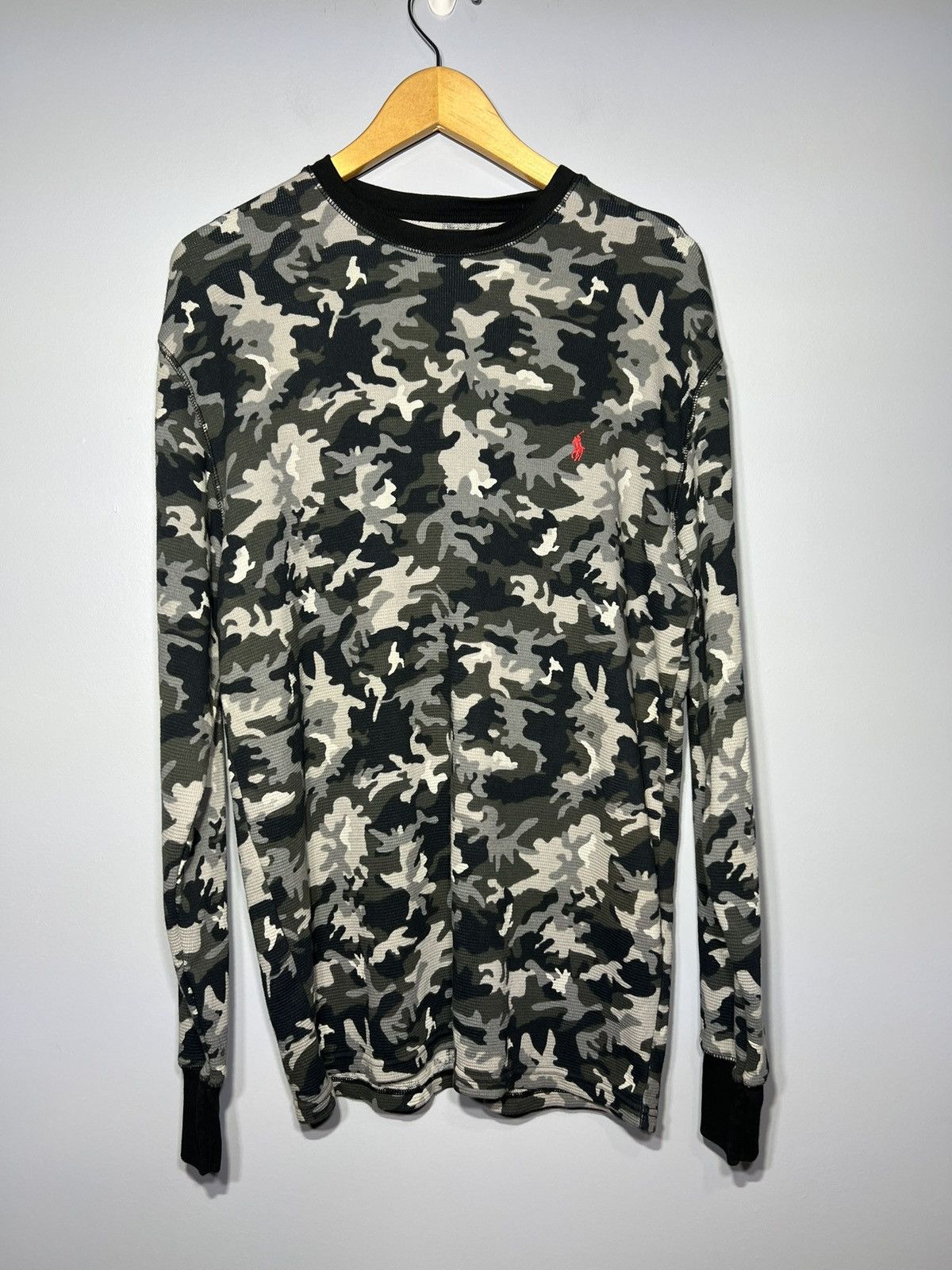 Polo Ralph Lauren Polo Ralph Lauren Mens Thermal Sz XL Camouflage Waffle Knit Size US XL / EU 56 / 4 - 2 Thumbnail