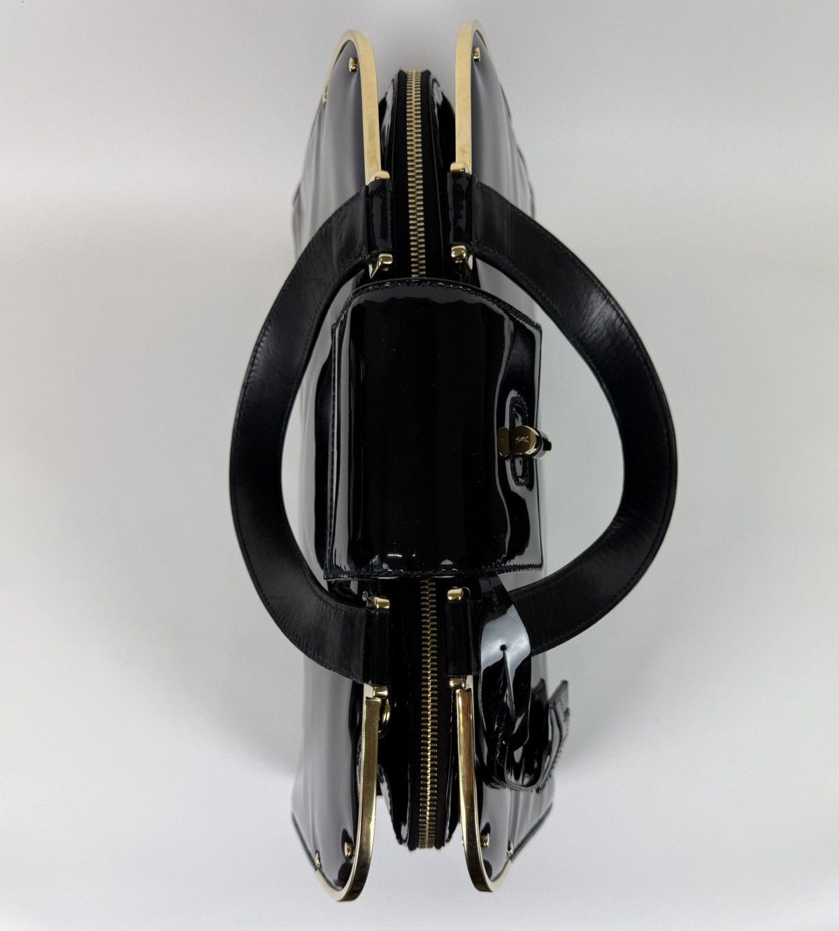 Yves Saint Laurent Yves Saint Laurent Black Patent Leather Uptown Satchel Bag Size ONE SIZE - 8 Thumbnail