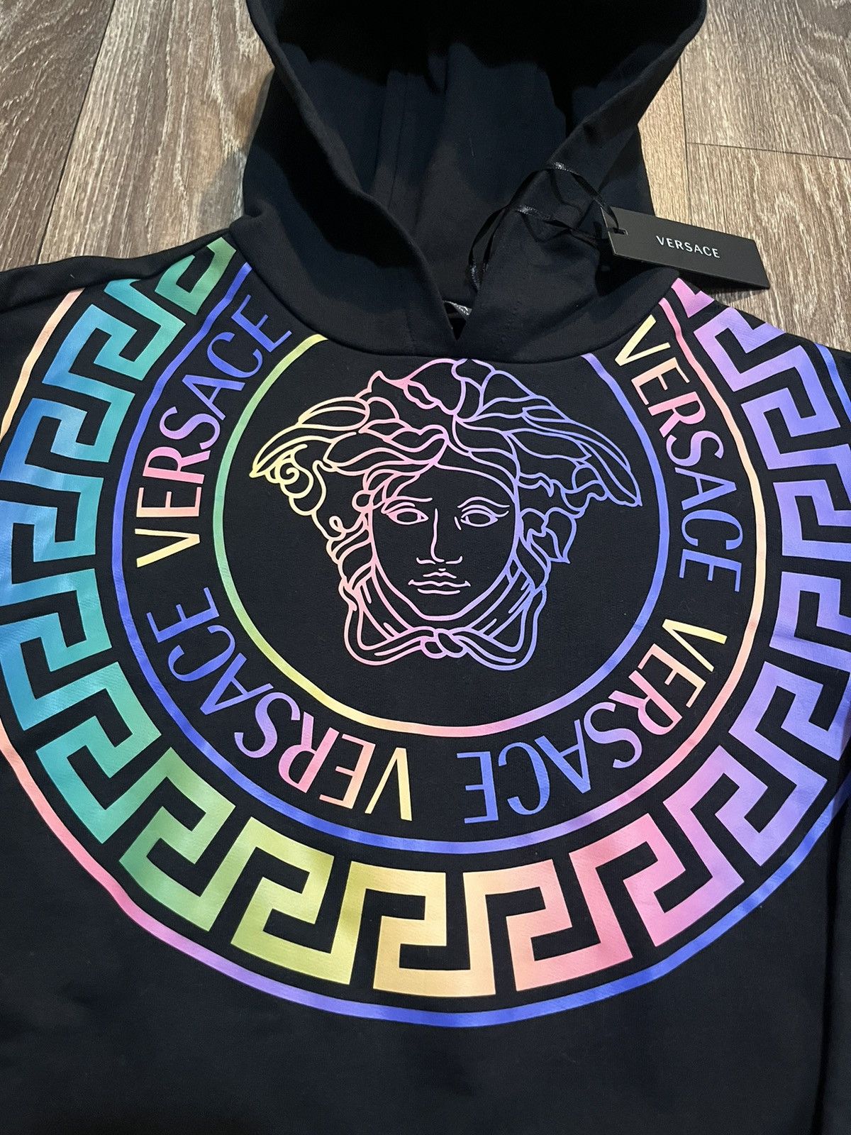 Designer Streetwear Versace Versace Multicolor Medusa Logo Print Hoodie Grailed