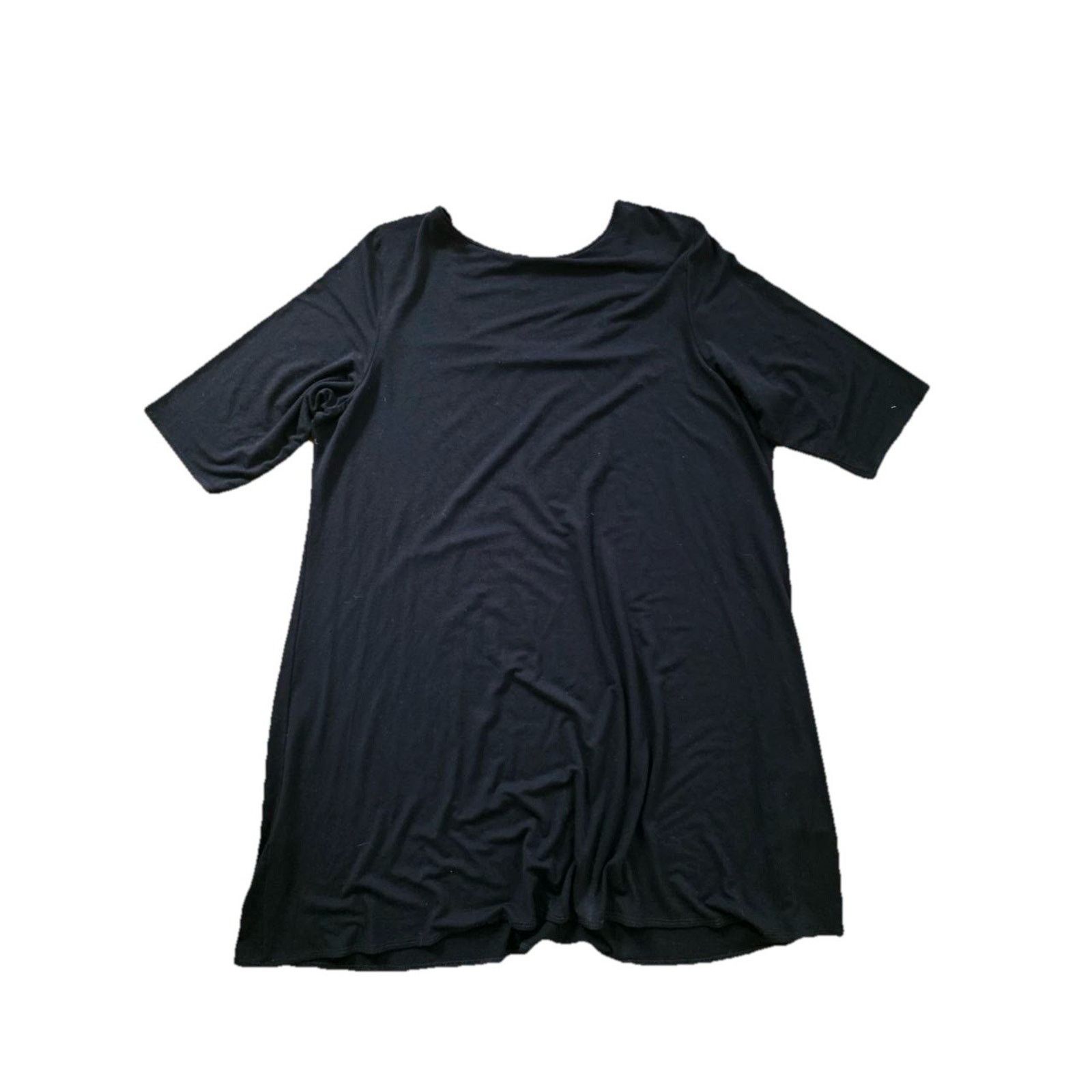 Eileen Fisher EILEEN FISHER Fine Flare Dress Black XL A001831 Size XL / US 12-14 / IT 48-50 - 2 Thumbnail