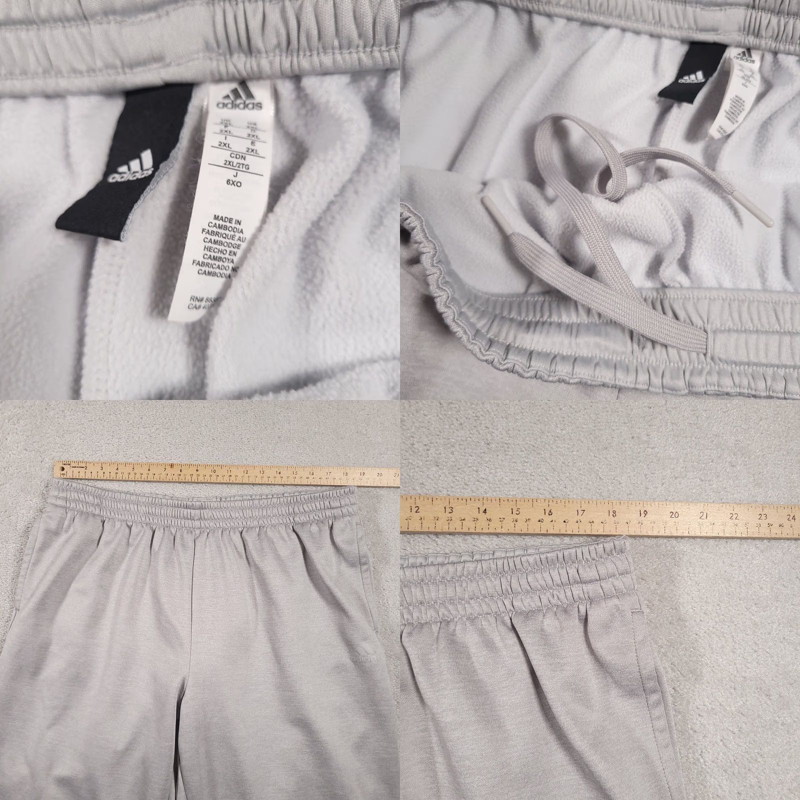 Adidas Adidas Pants Mens 2XL Gray ClimaWarm Fleece Jogger Pockets Drawstring Athletic Size US 39 - 8 Thumbnail