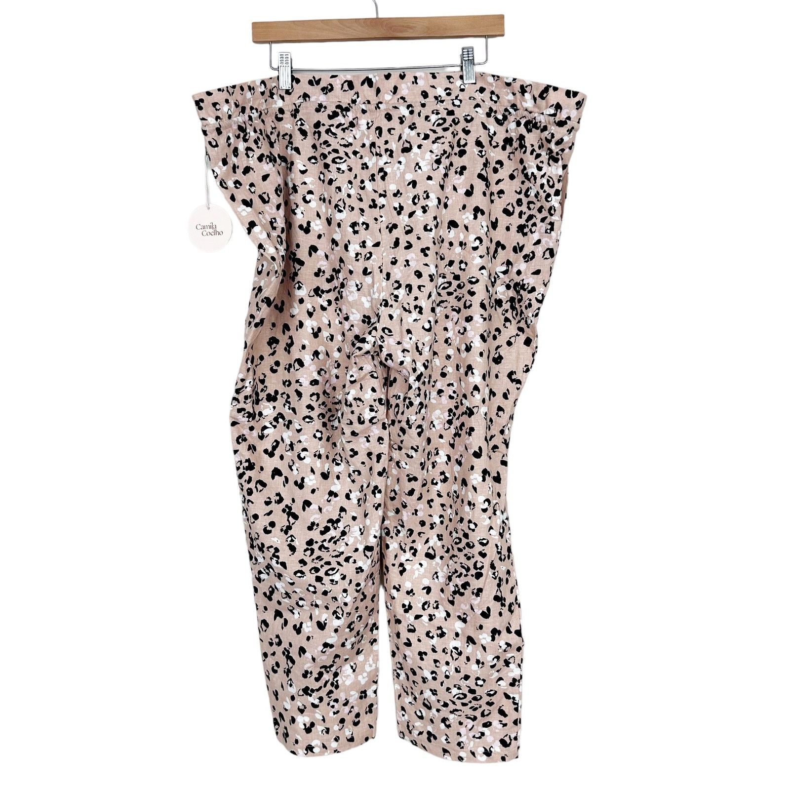 Other Camila Coelho Wren Linen Blend Leopard Print Pants Sz XL Size 38" / US 16 / IT 52 - 5 Thumbnail