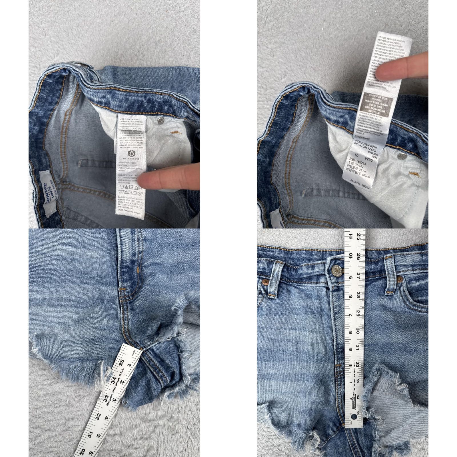 Levi's Levi's Denim Shorts Womens 10 W30 L3 High Rise Frayed Hem Blue Size 32" / US 10 / IT 46 - 8 Thumbnail