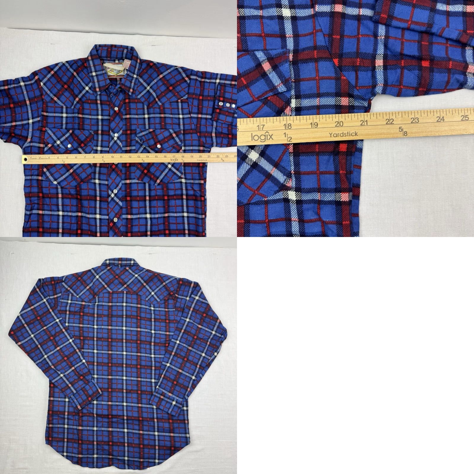 Vintage VINTAGE Sierra Pacific Shirt Adult Medium Plaid Flannel NWT Blue 90s Western Pear Snap Button-Up Mens Size US M / EU 48-50 / 2 - 8 Thumbnail