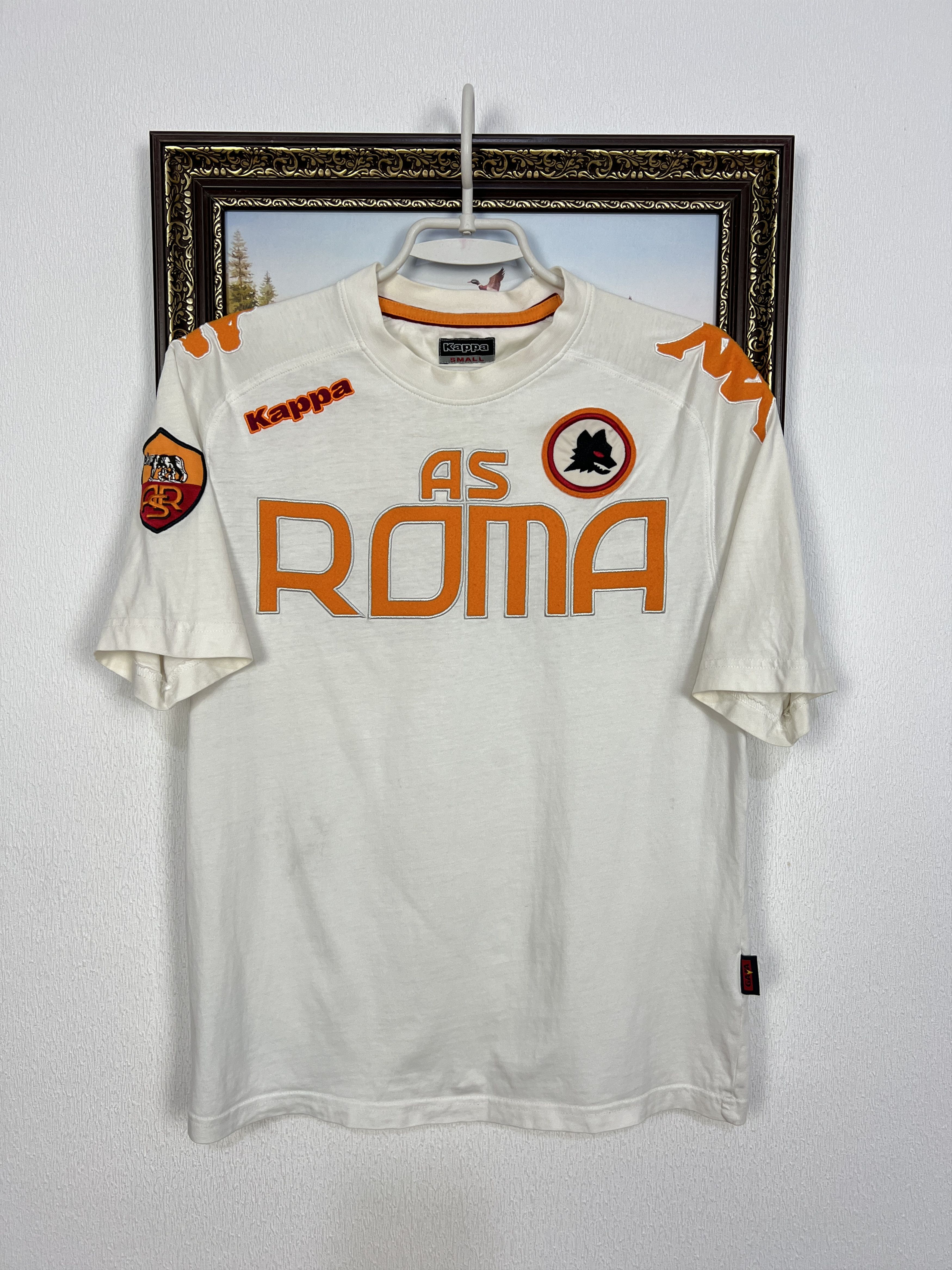 Kappa Vintage AC Roma Football Train Shirt Soccer White Maglia Size US S / EU 44-46 / 1 - 1 Thumbnail