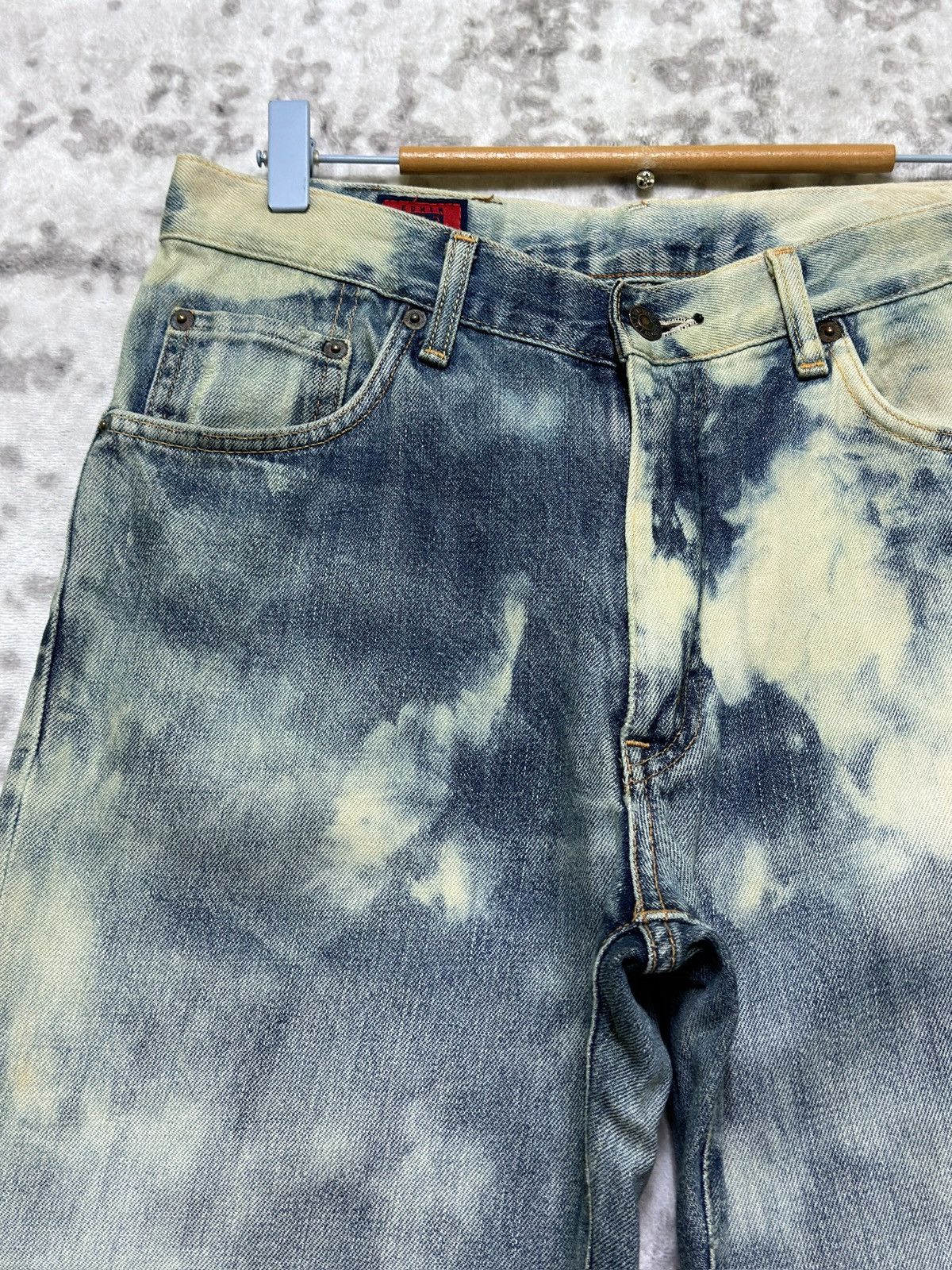 Edwin Edwin 503 Vintage Distressed Acid Wash Denim Regular Fit Size US 30 / EU 46 - 4 Thumbnail