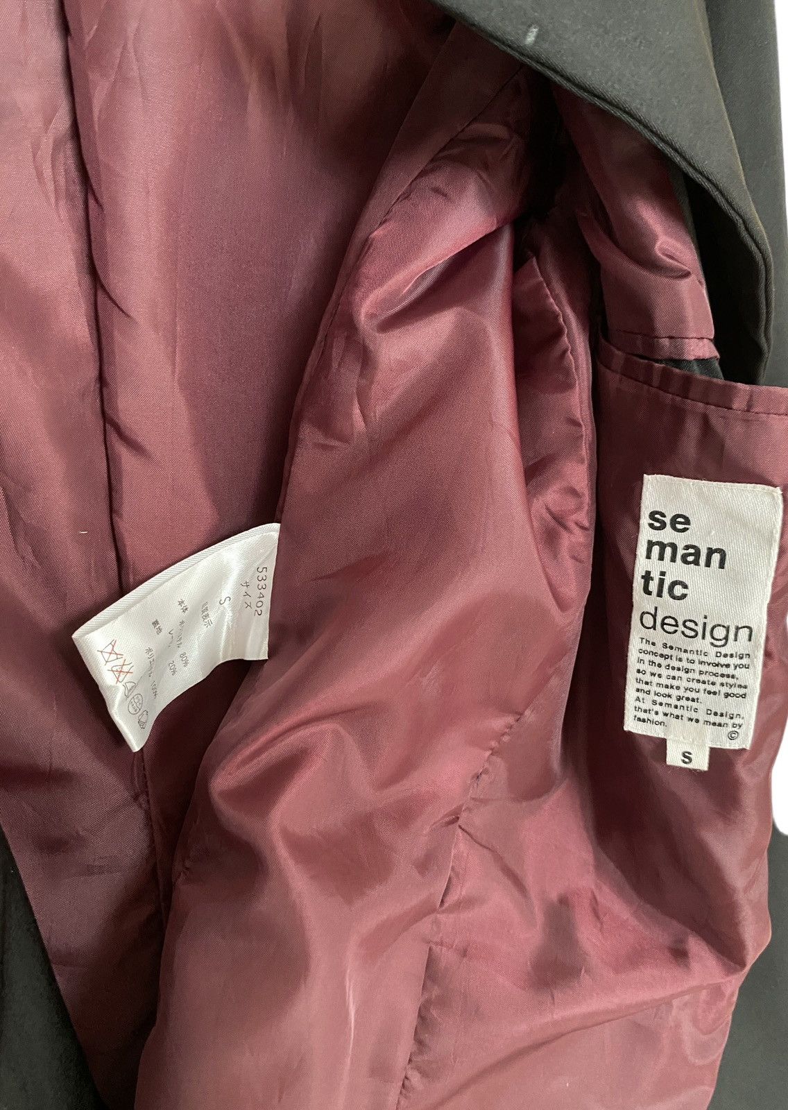 Vintage × semanticdesign Vintage Japanese Brand Semantic Design Jacket 2000s Size US XS / EU 42 / 0 - 6 Thumbnail