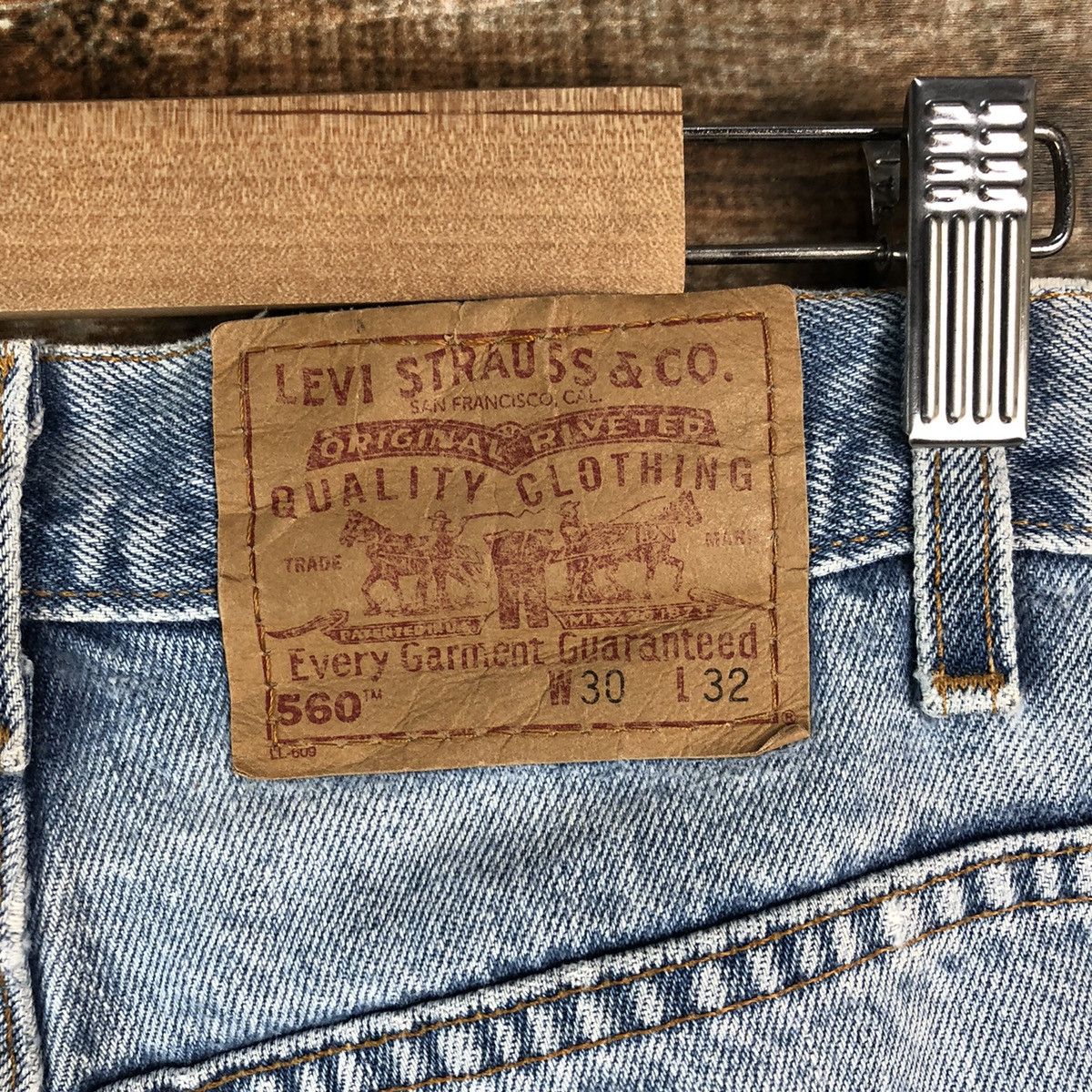 Levi's DL Levis 560 Blue Distressed Denim Pants #C142 Size US 30 / EU 46 - 19 Thumbnail