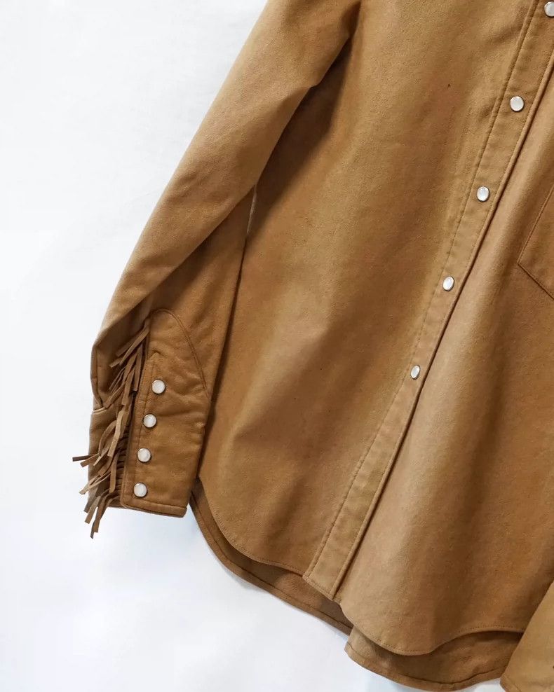 Comme des Garcons Denim tassel suede shirt