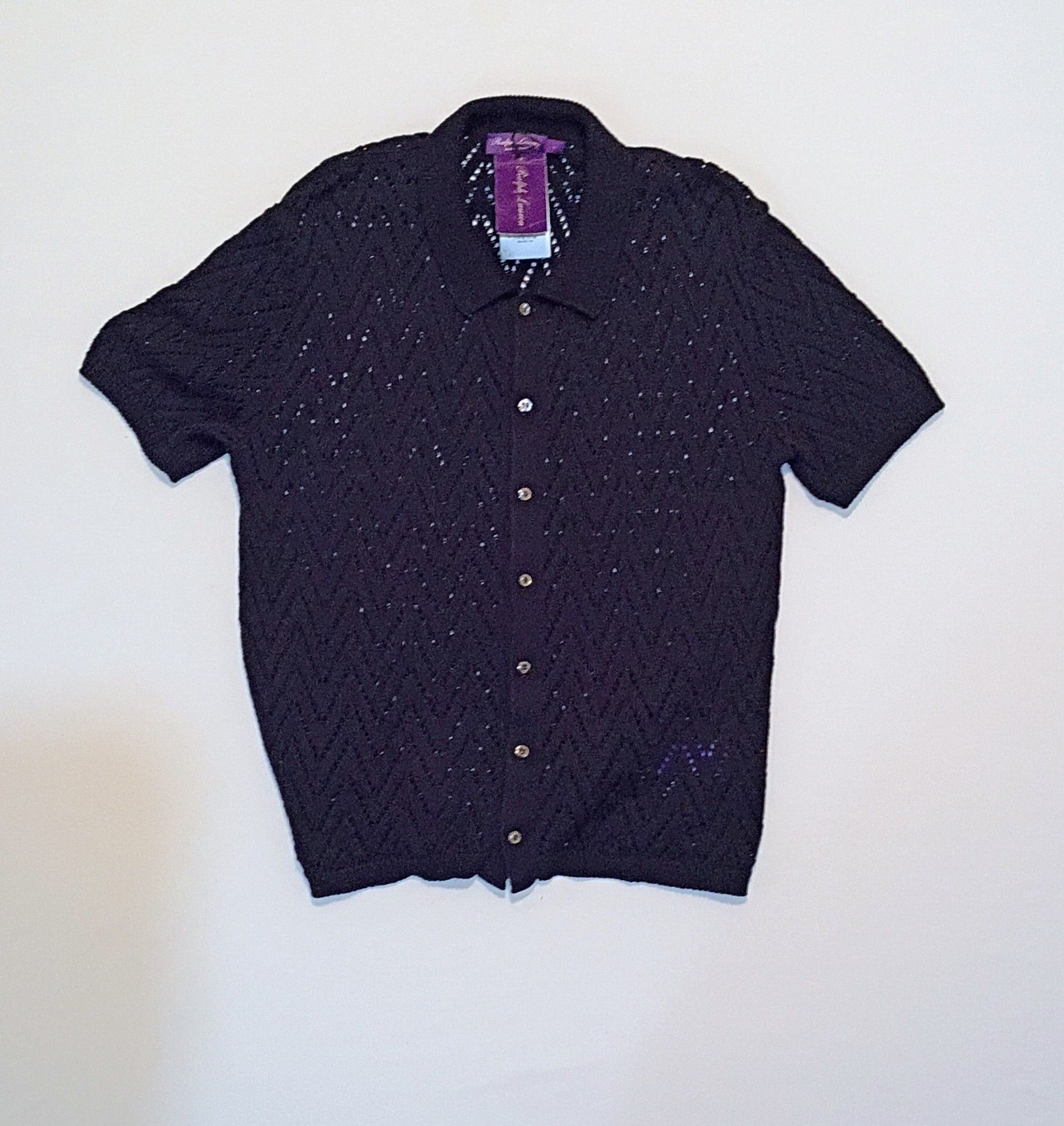 Ralph Lauren Purple Label Purple Label Crochet-Knit "Resort Style" Shirt Size US L / EU 52-54 / 3 - 1 Thumbnail