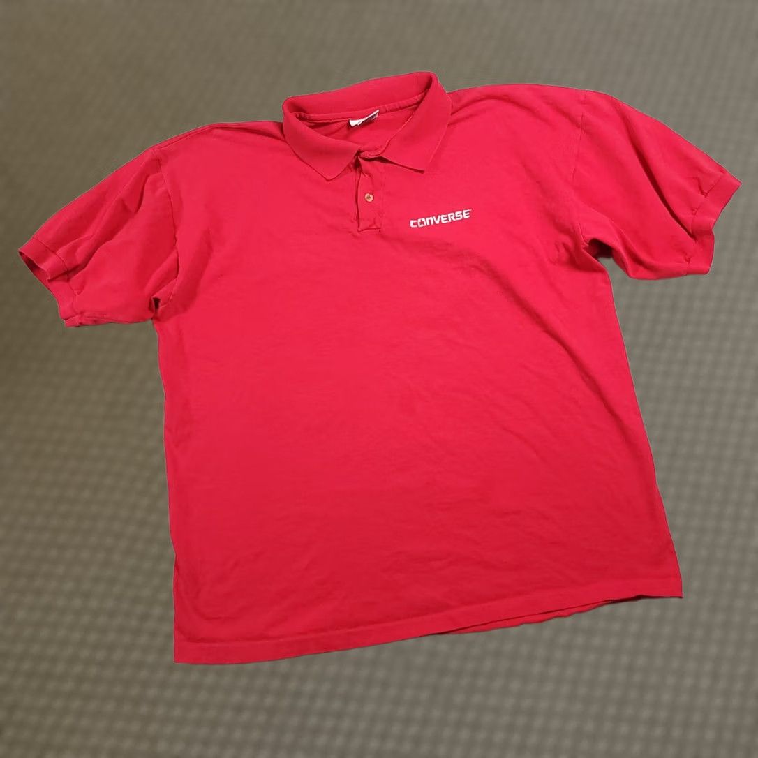 Converse VINTAGE Converse Polo Shirt Mens XL Red Embroidered USA Made Anvil Skate 90s Size US XL / EU 56 / 4 - 1 Thumbnail